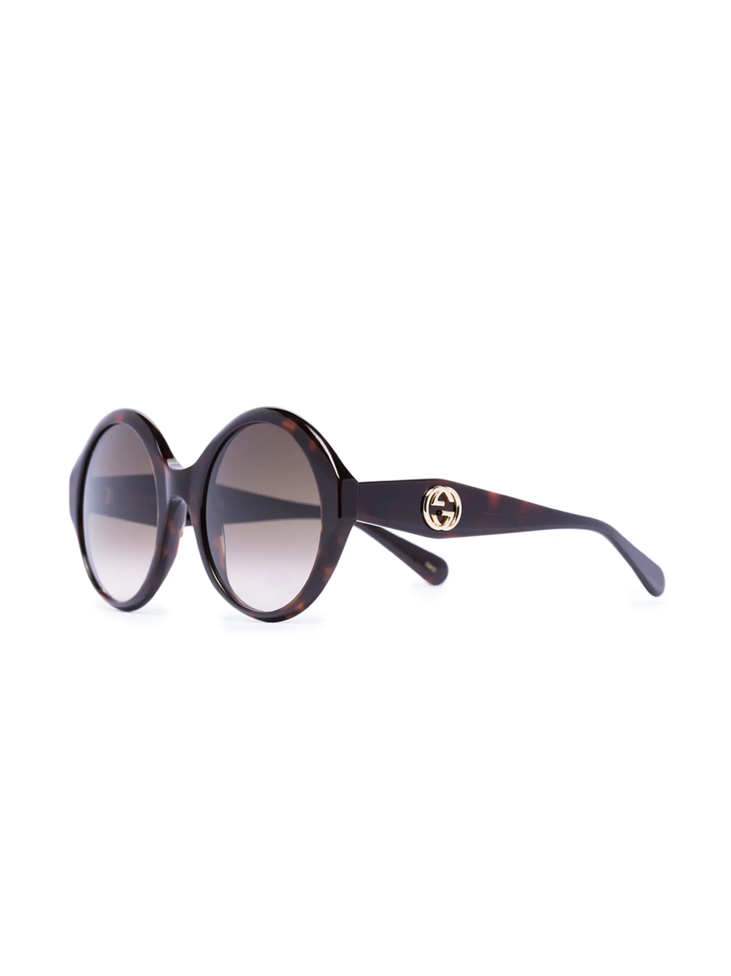 Havana tortoiseshell round-frame sunglasses