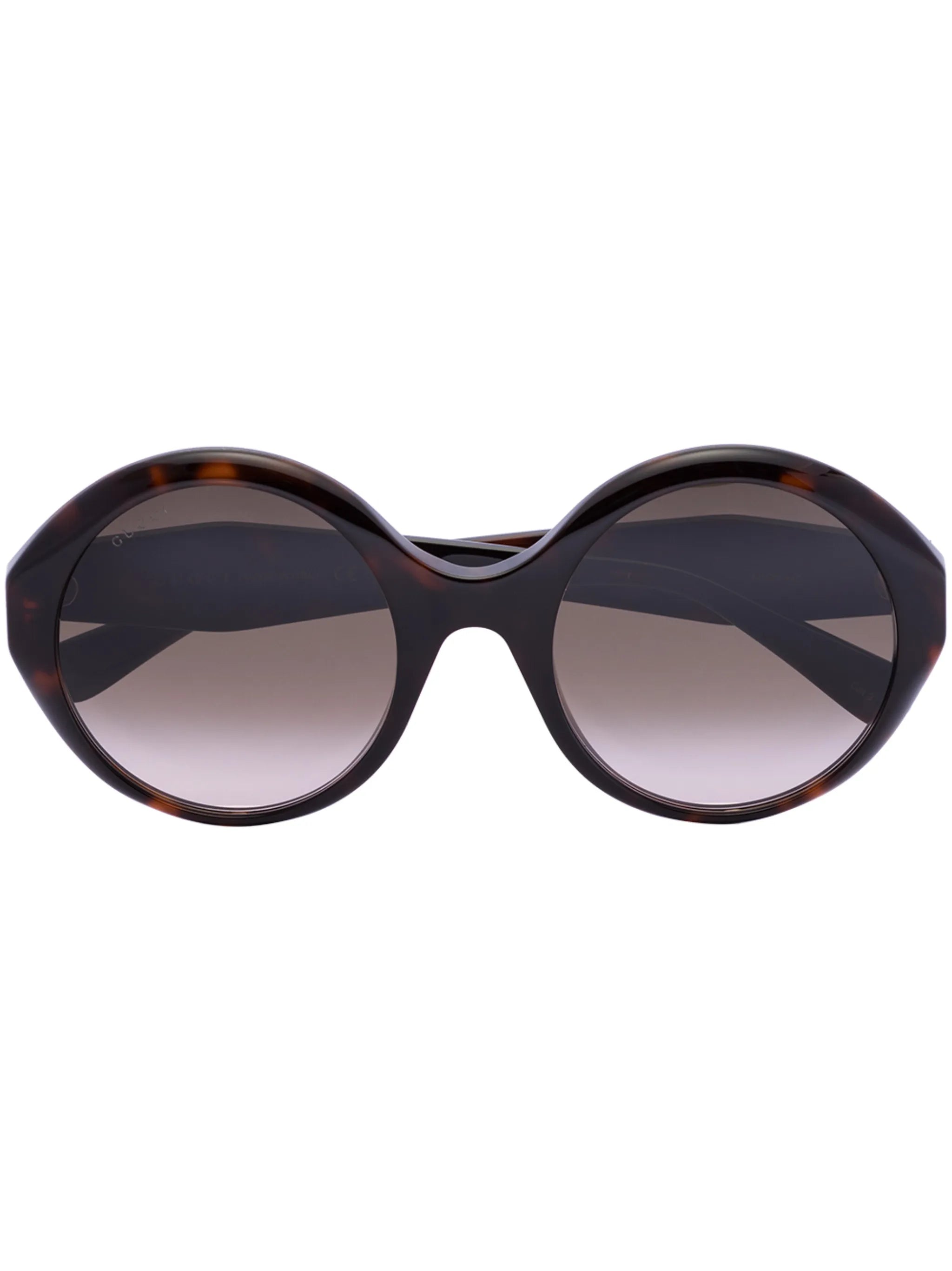 Havana tortoiseshell round-frame sunglasses