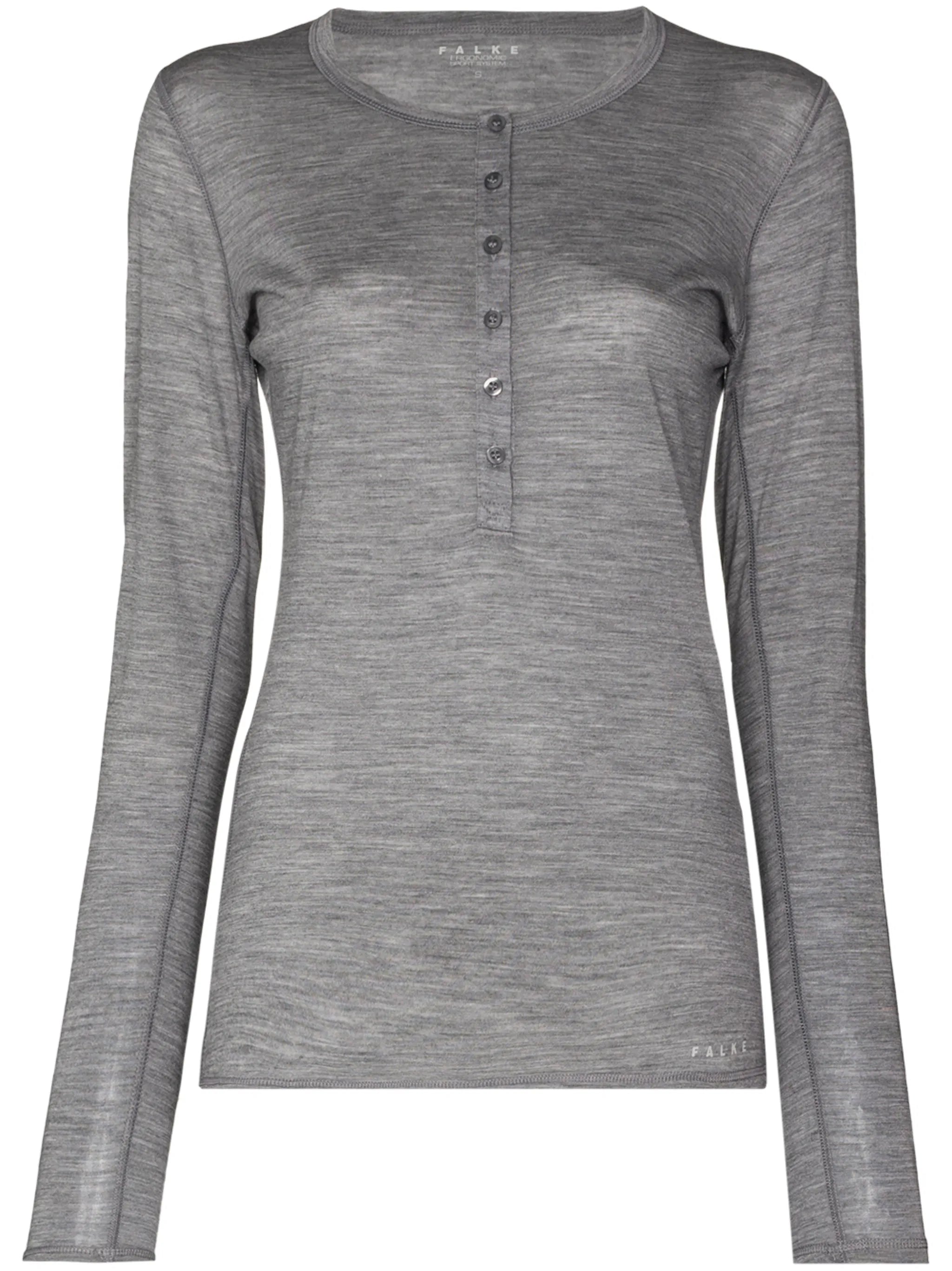 long-sleeve button placket top