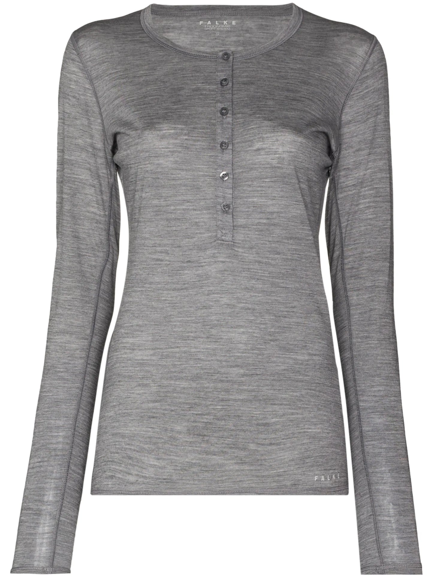 long-sleeve button placket top