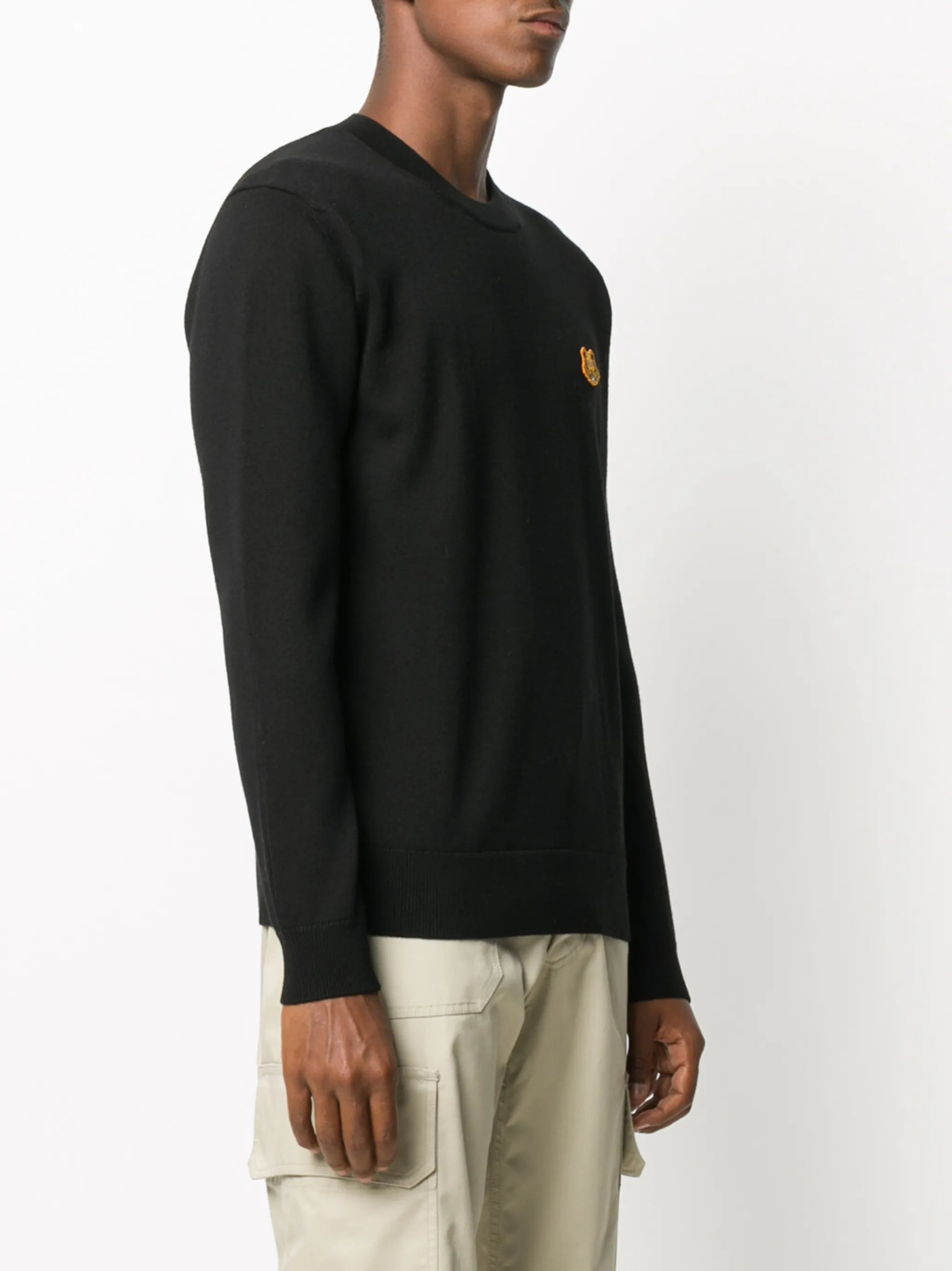 tiger patch wool jumper