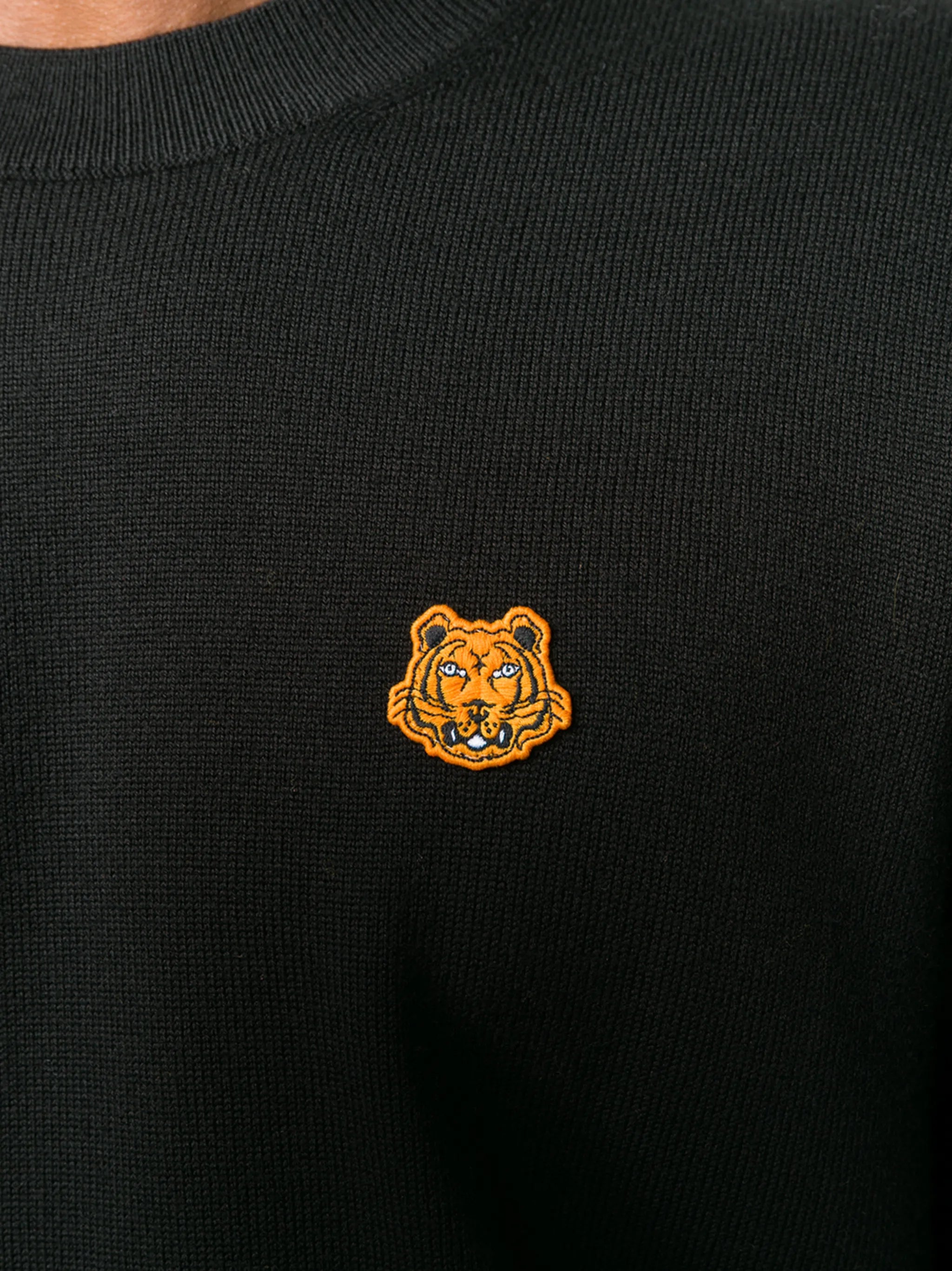 tiger patch wool jumper