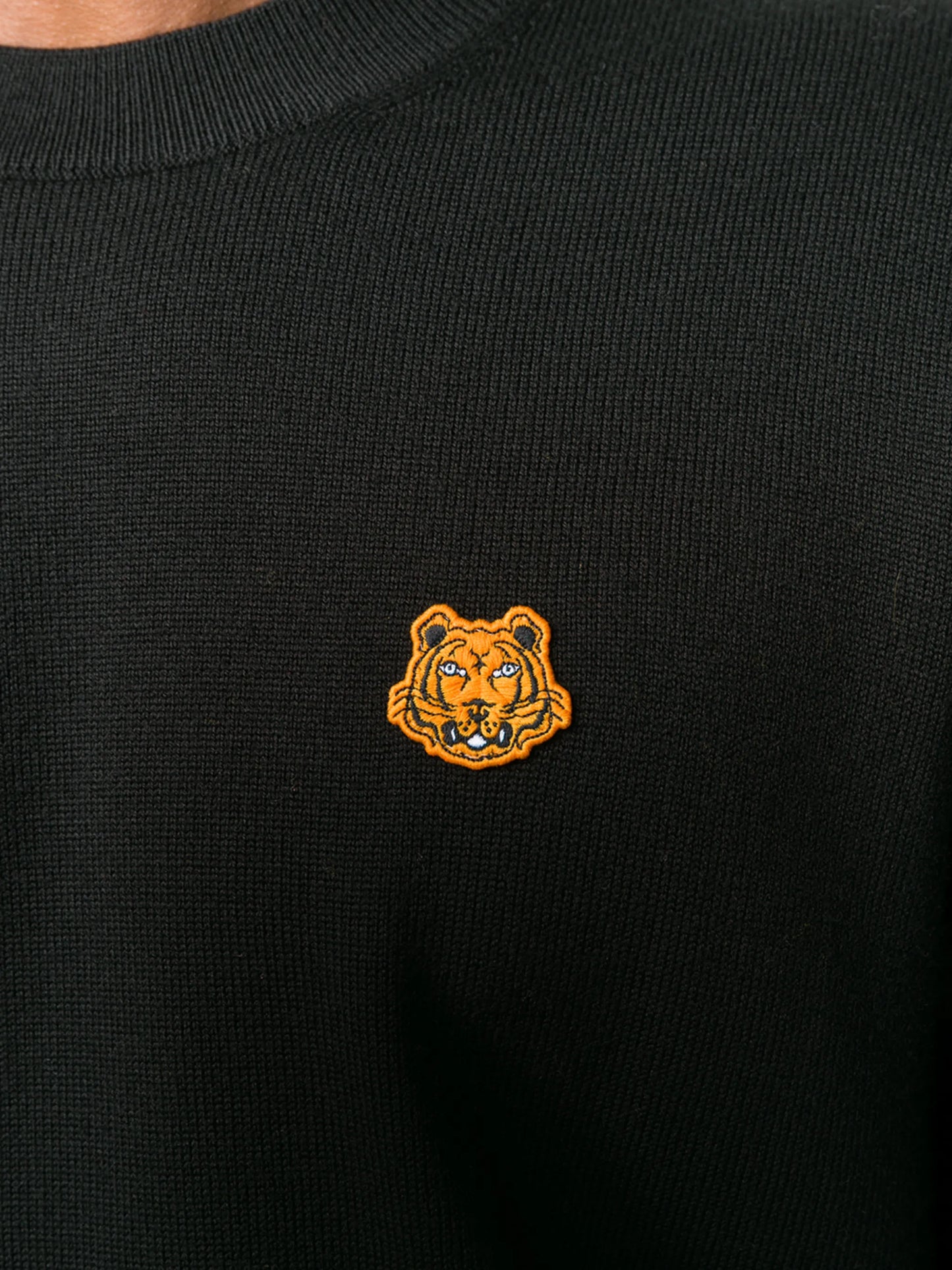 tiger patch wool jumper