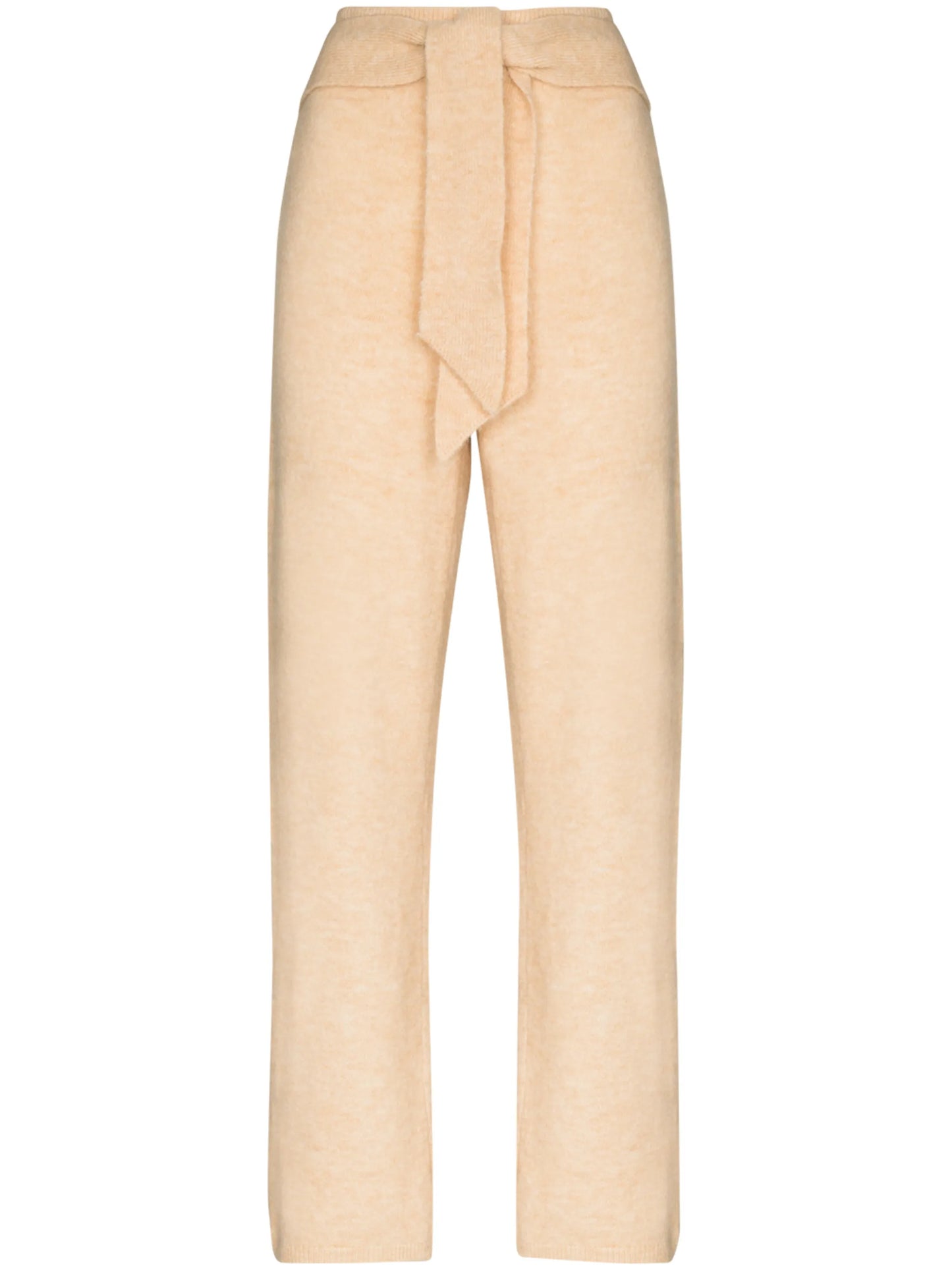 tied waist knit trousers