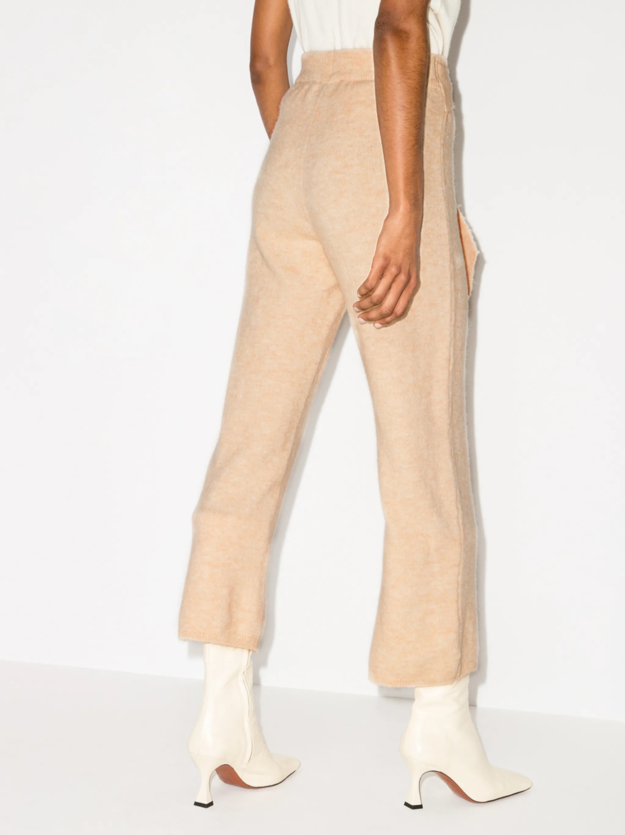tied waist knit trousers