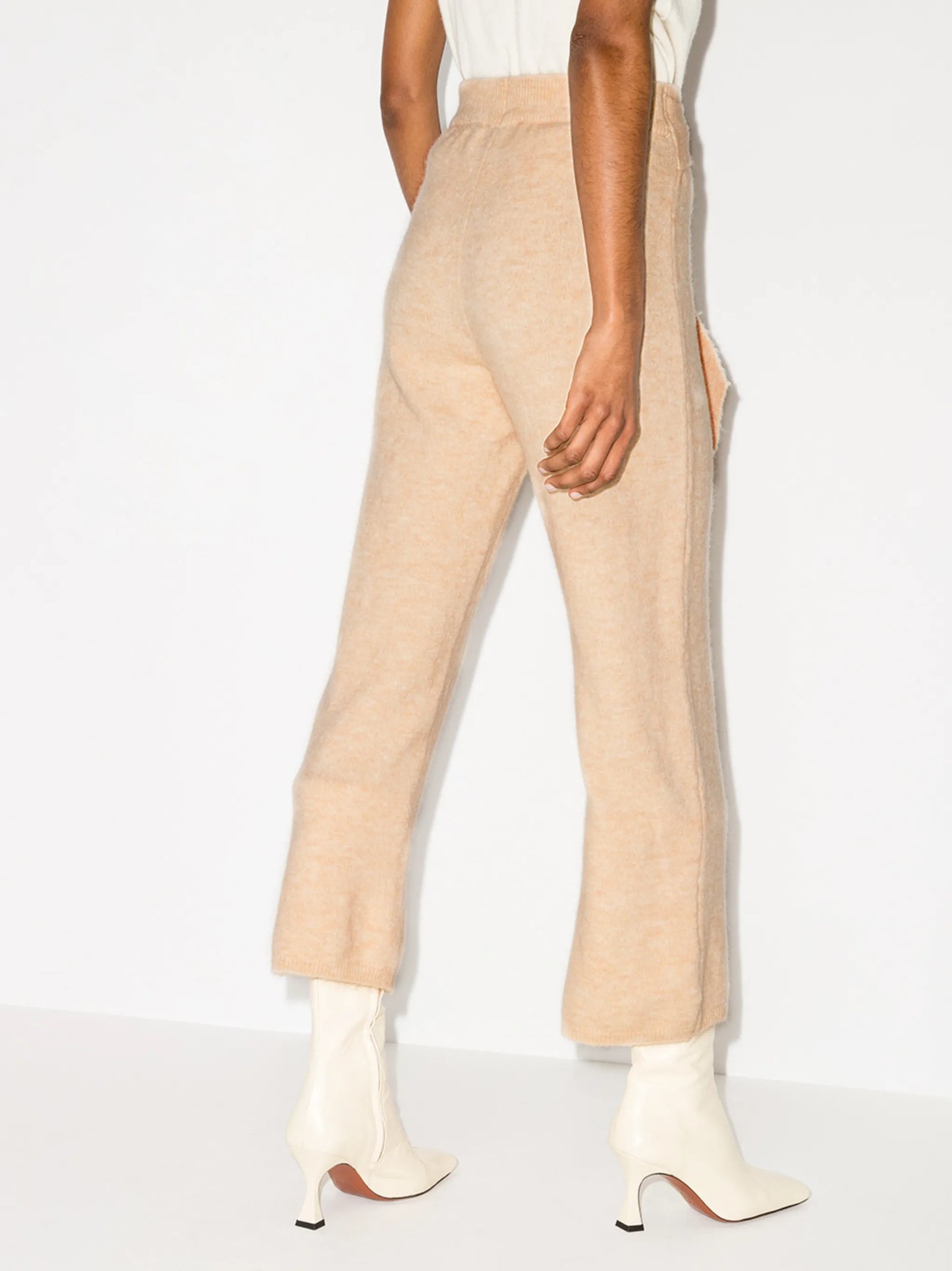tied waist knit trousers