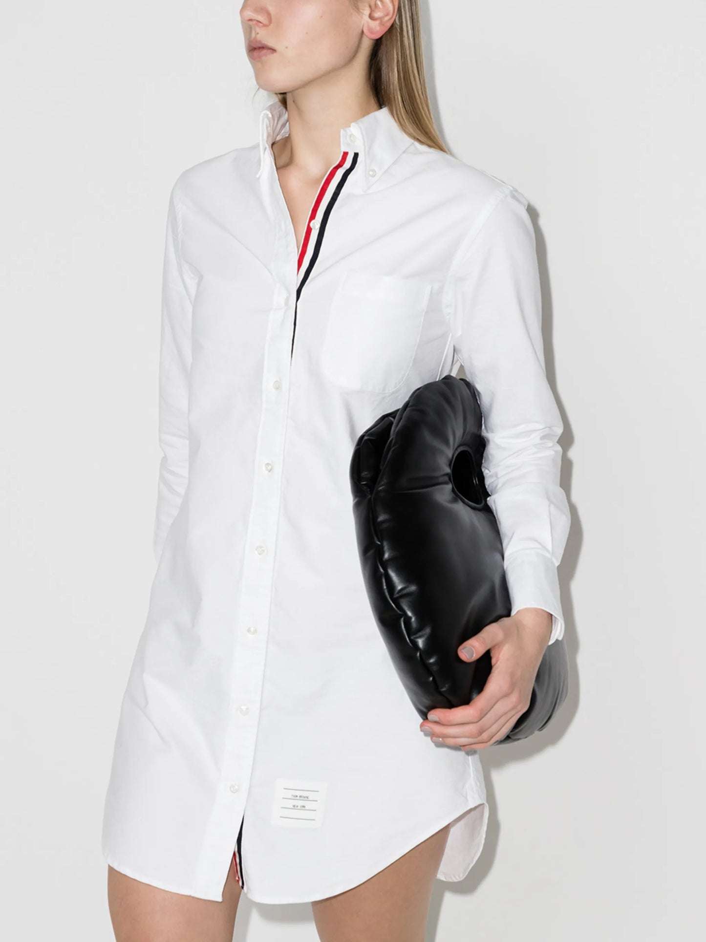 RWB-stripe mini shirtdress