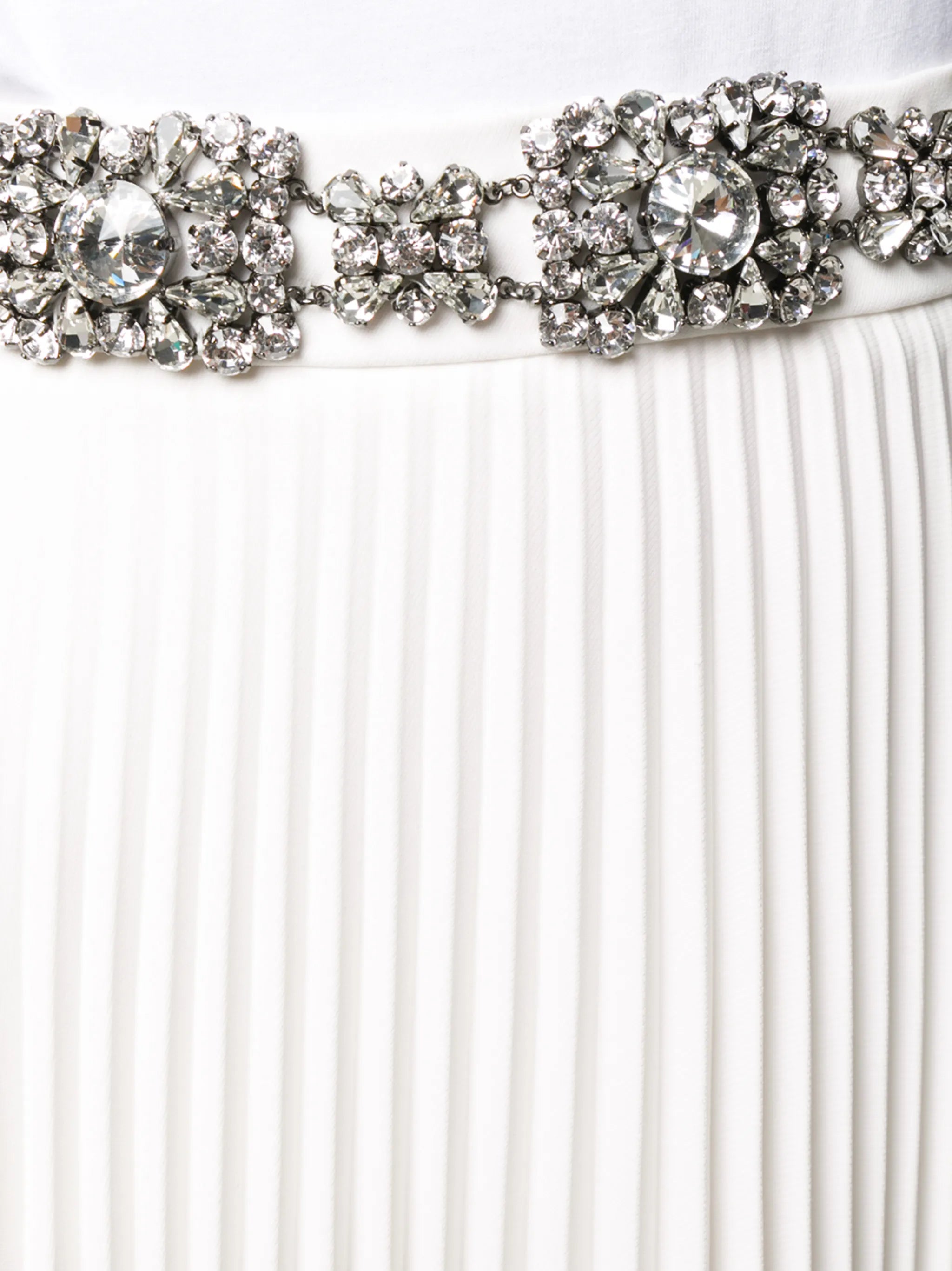 crystal-embellished pleated skirt