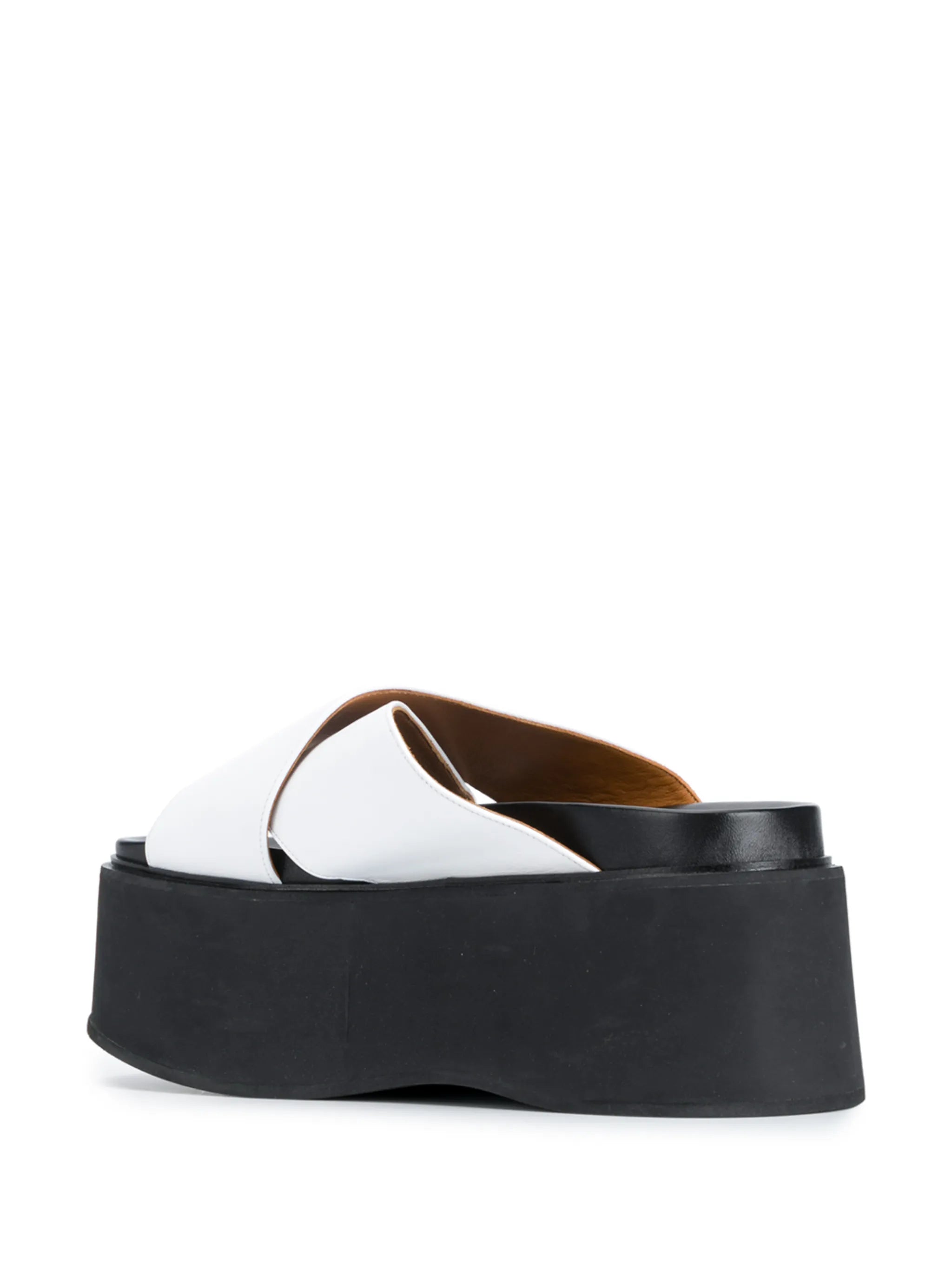 platform cross-strap leather sandals