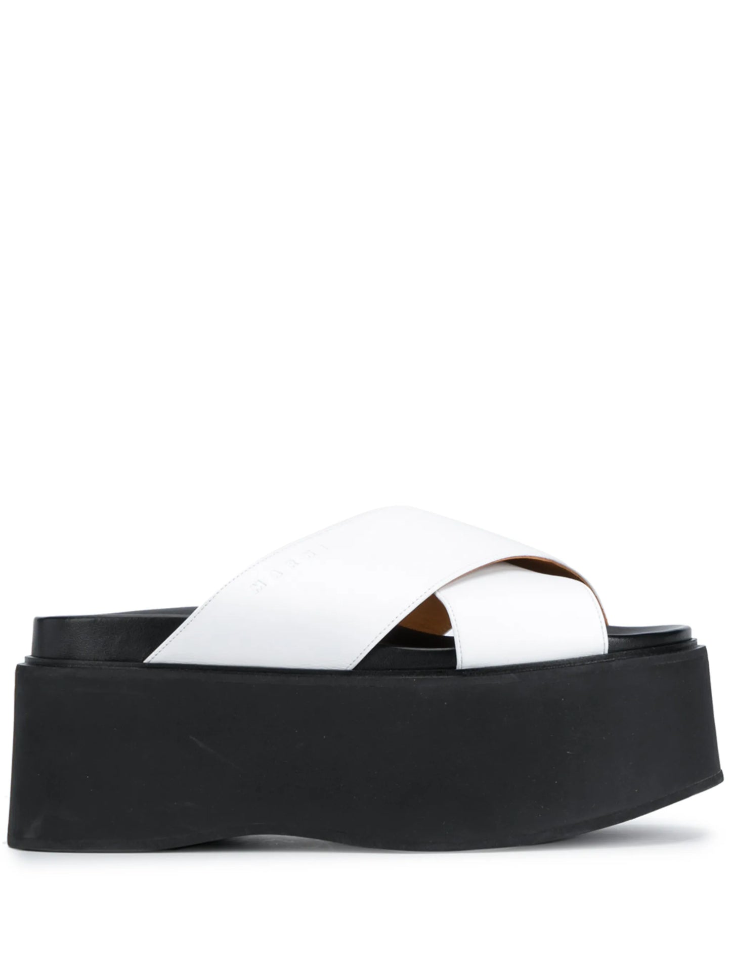 platform cross-strap leather sandals