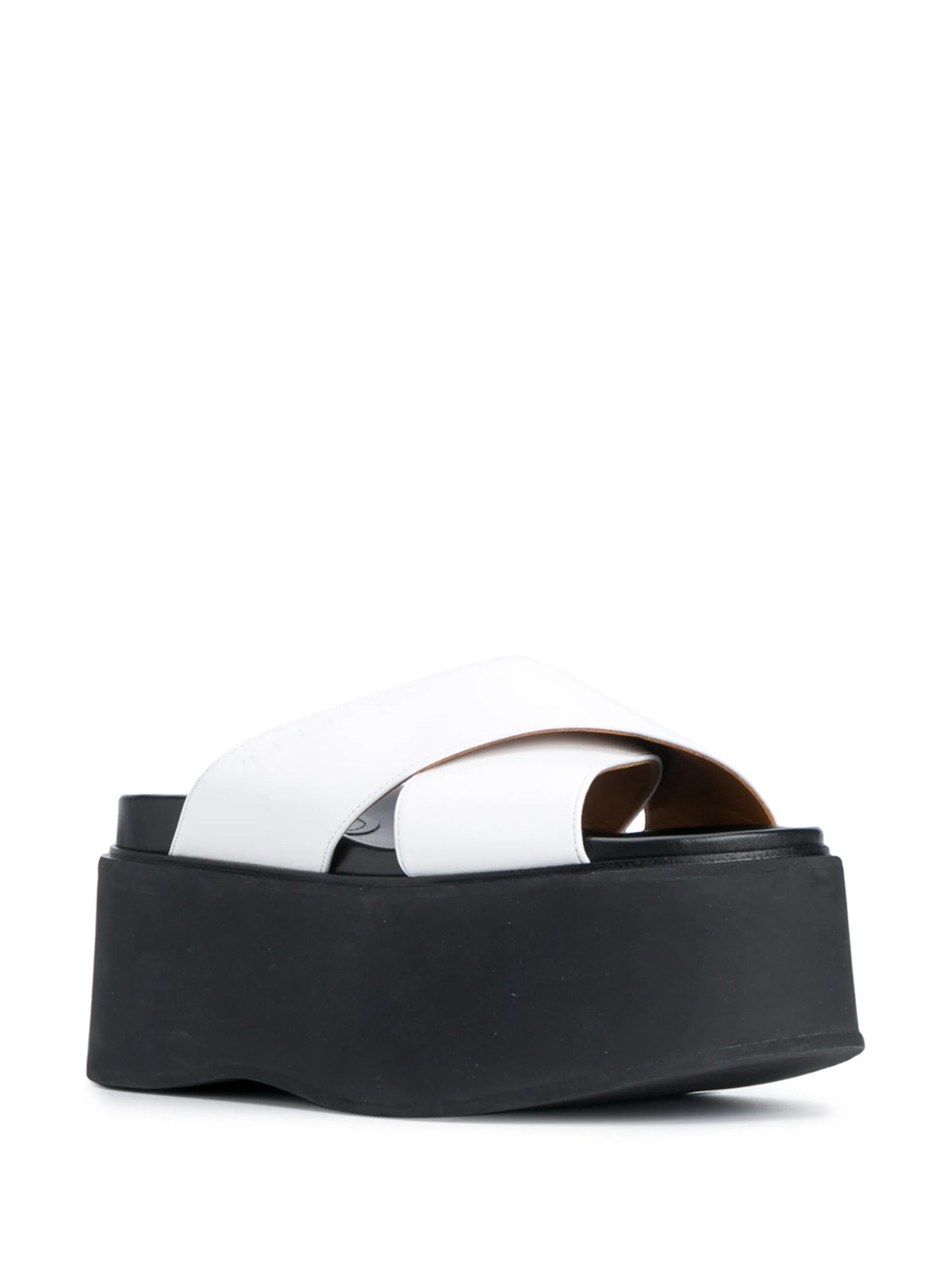 platform cross-strap leather sandals