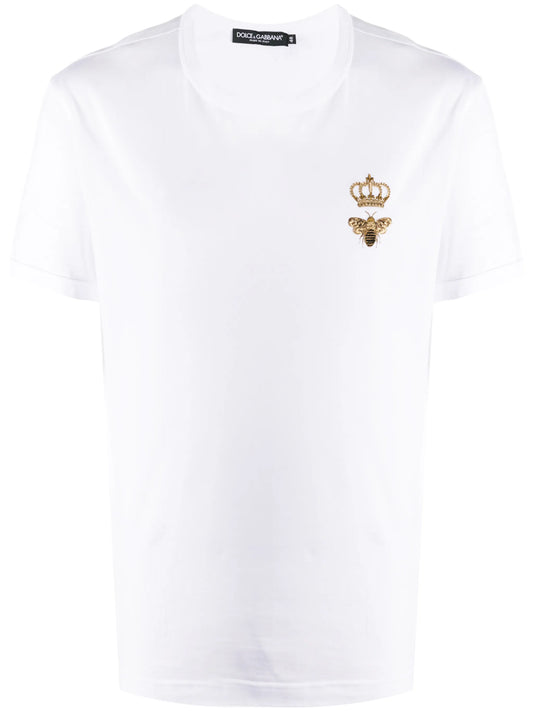 embroidered cotton T-shirt