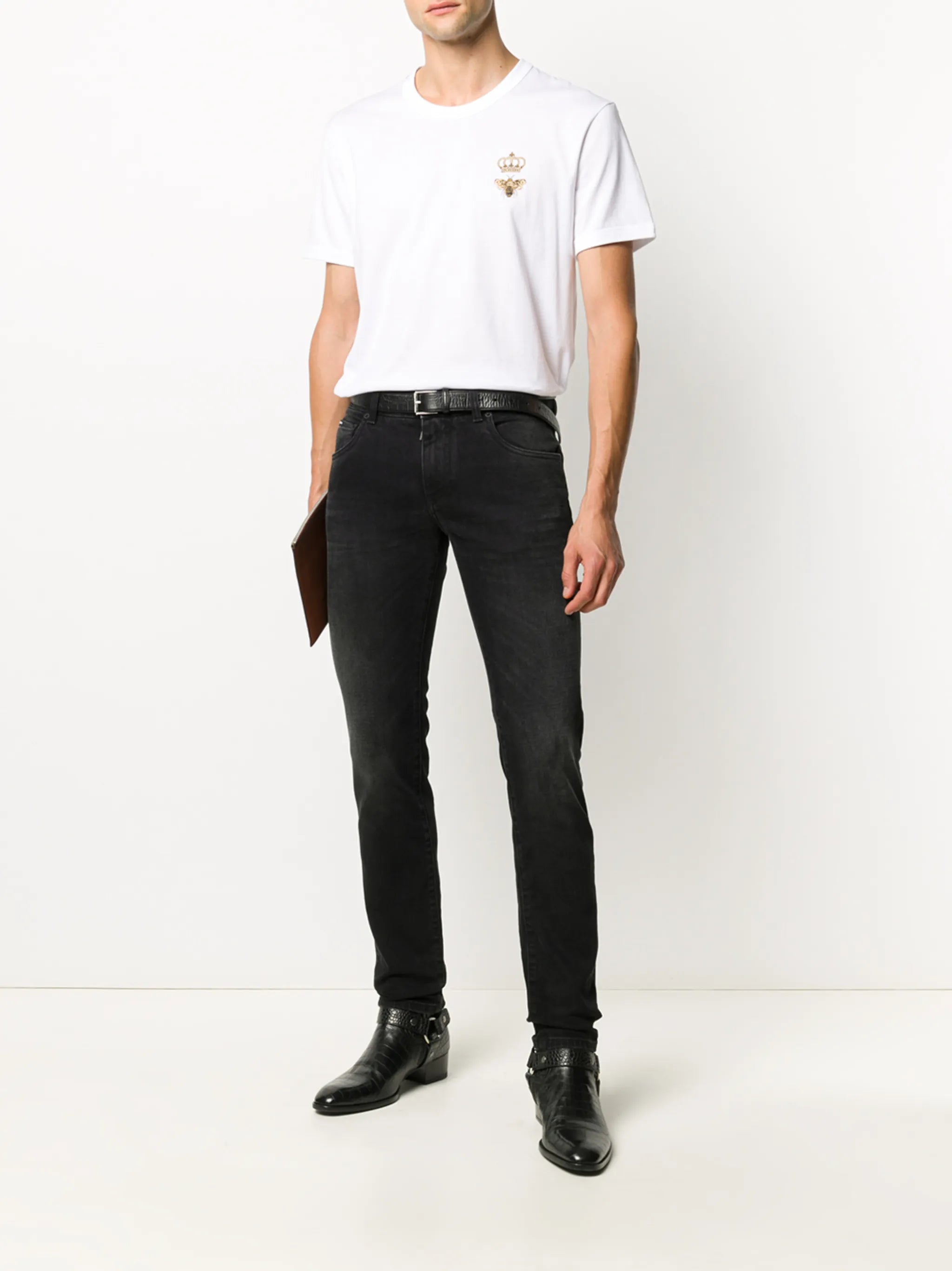 embroidered cotton T-shirt