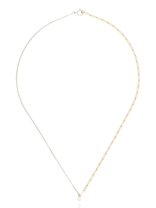 18kt white gold mixed-chain diamond necklace
