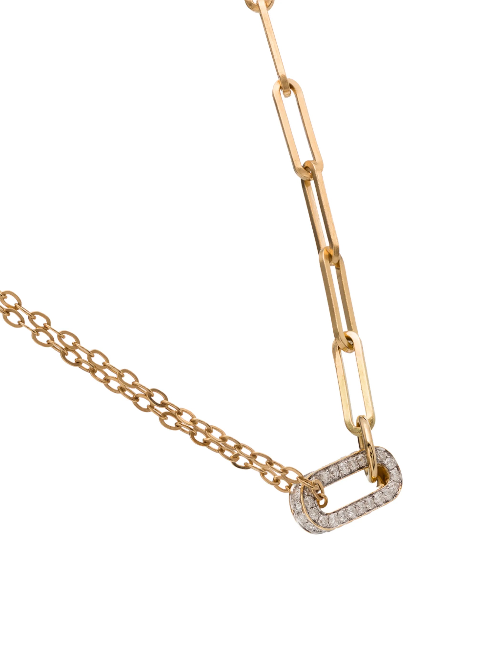 18K yellow gold diamond link choker