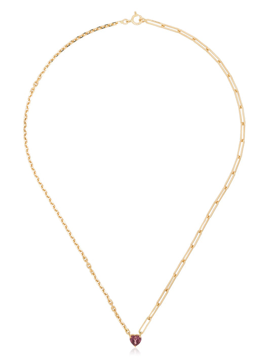 18kt yellow gold tourmaline-heart necklace