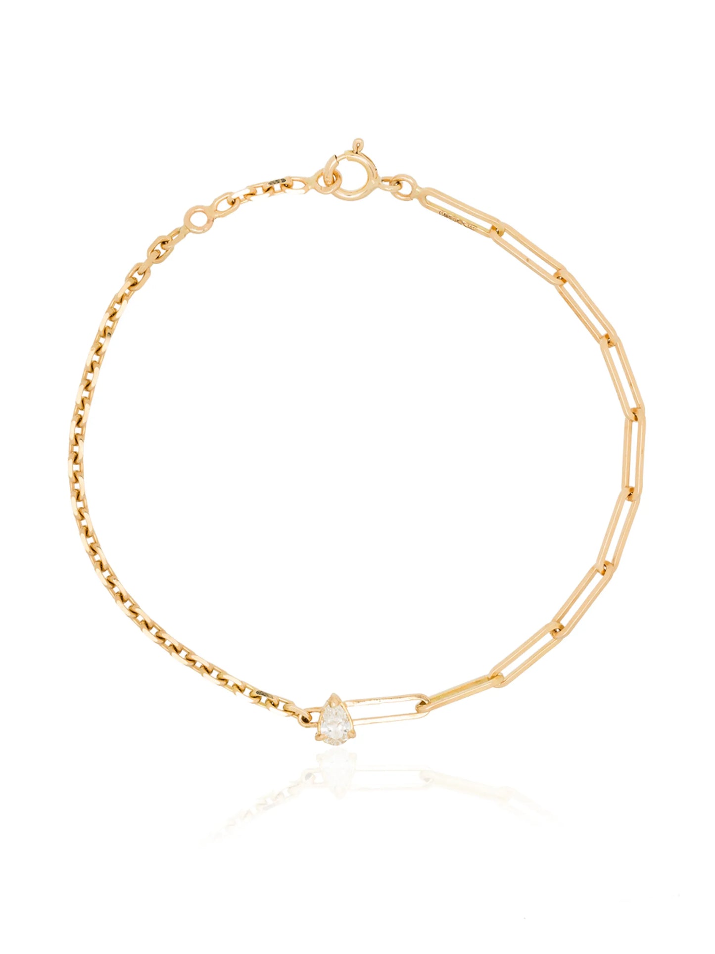 18kt yellow gold mixed-chain diamond bracelet