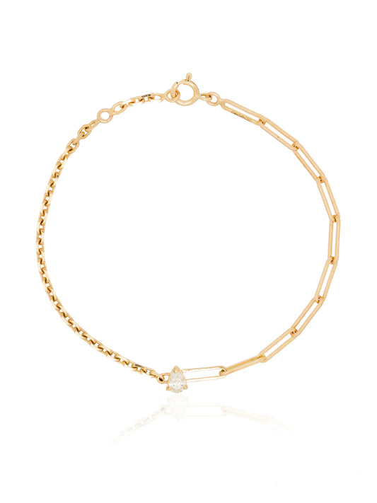 18kt yellow gold mixed-chain diamond bracelet