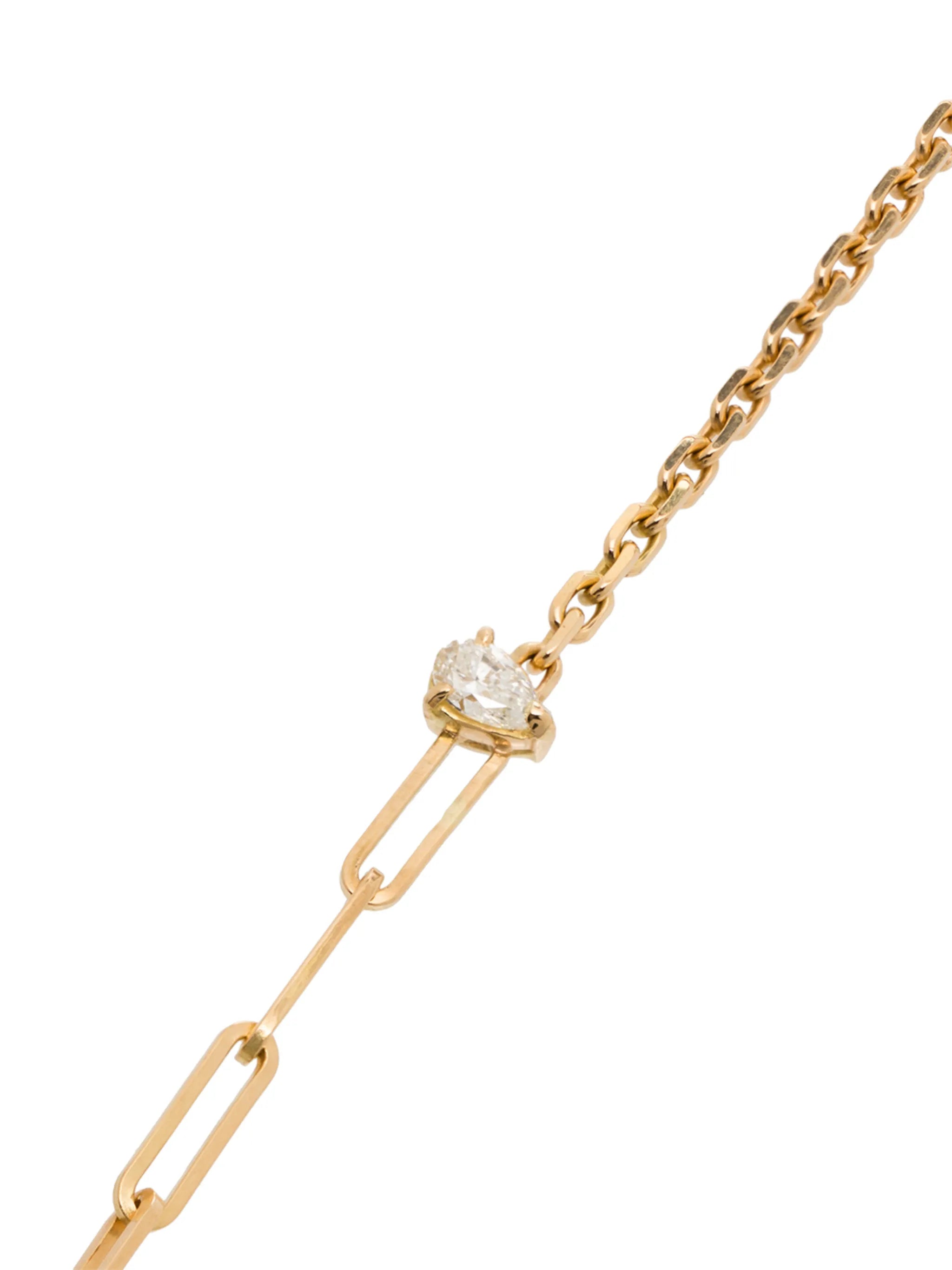 18kt yellow gold mixed-chain diamond bracelet