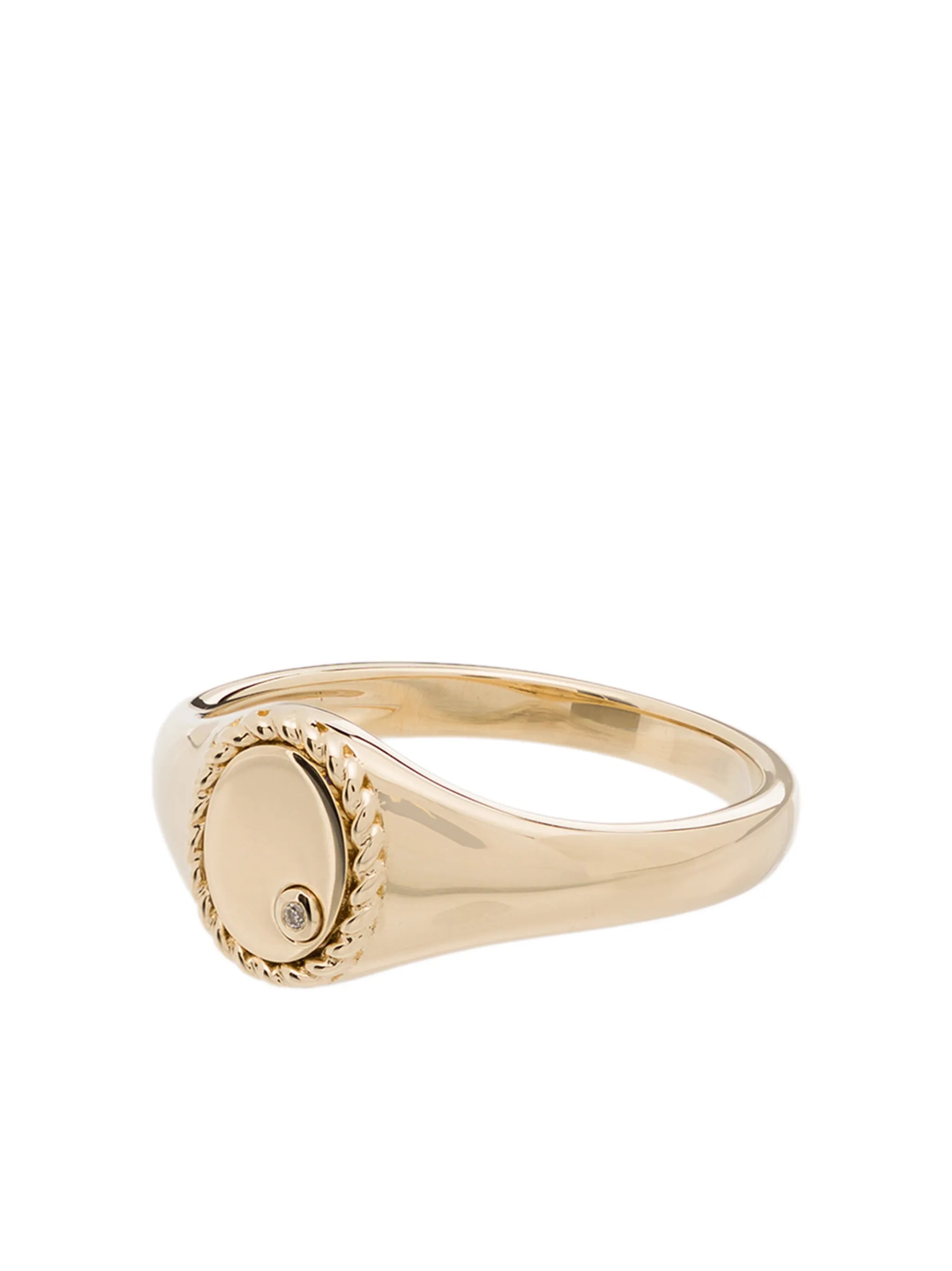 9kt yellow gold mini signet ring