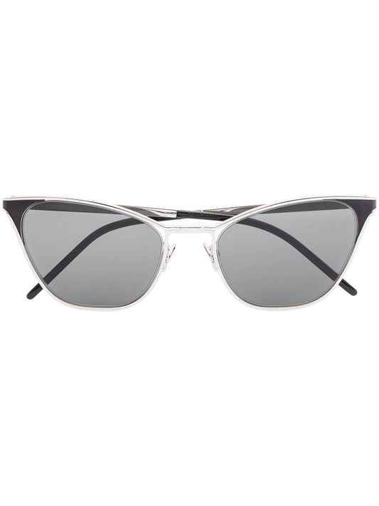 cat-eye silver-tone sunglasses