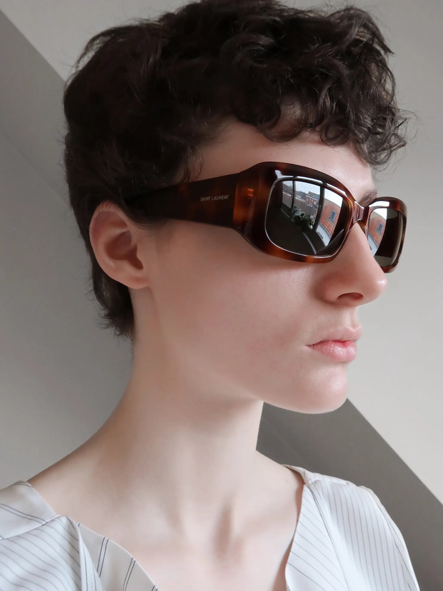 rectangle-frame tortoiseshell sunglasses