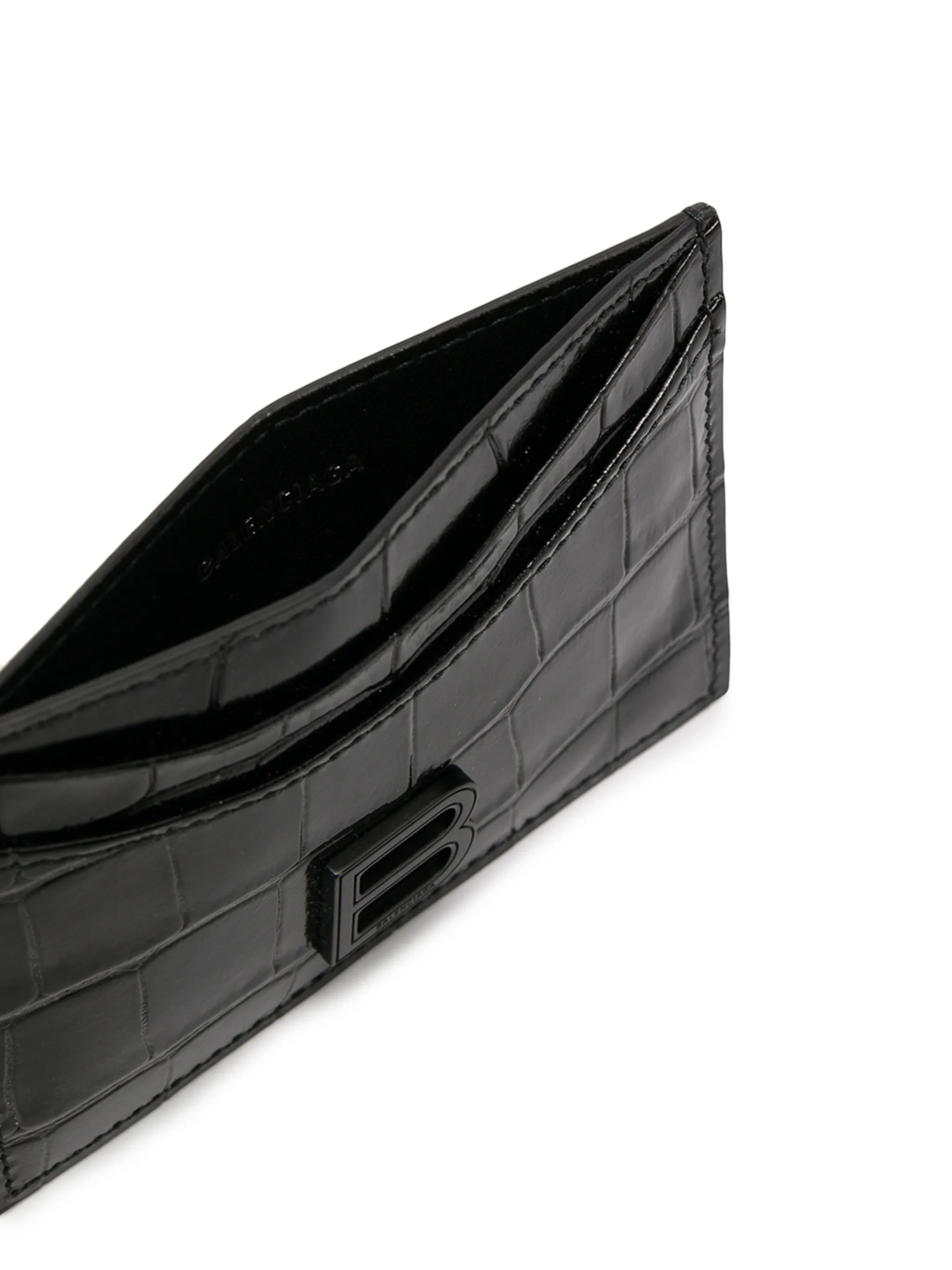 Hourglass logo-plaque cardholder
