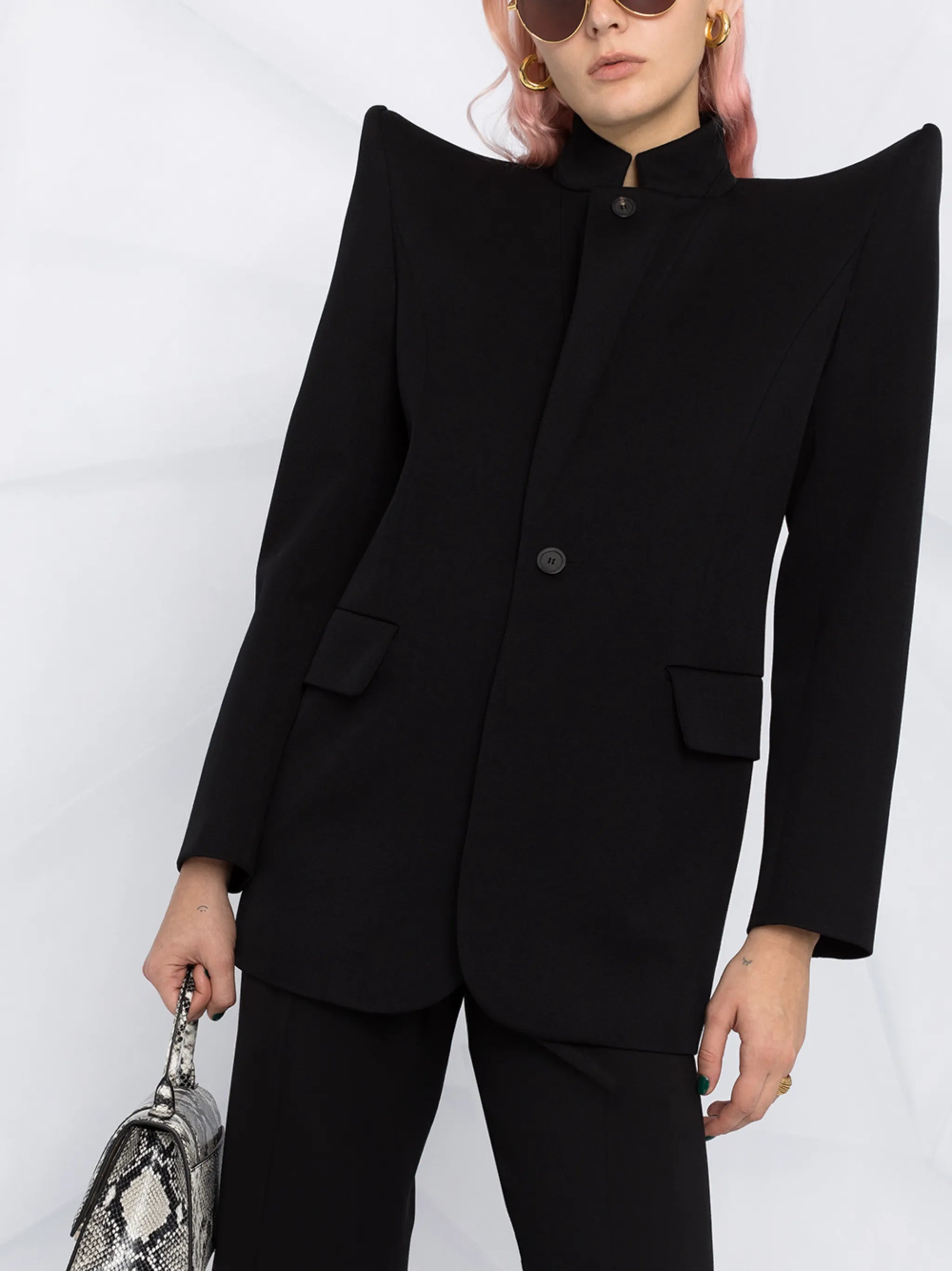 Pagoda single-breasted jacket