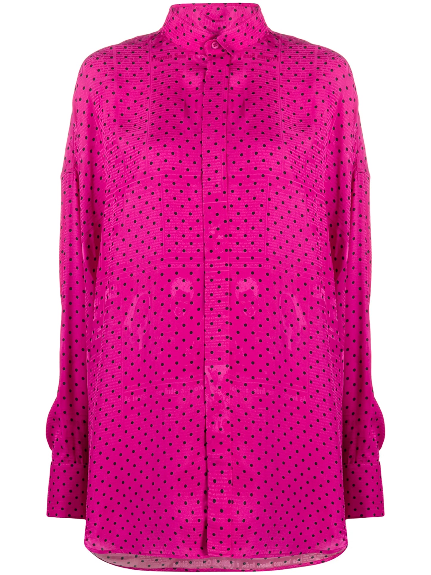 polka dot scarf-detail shirt