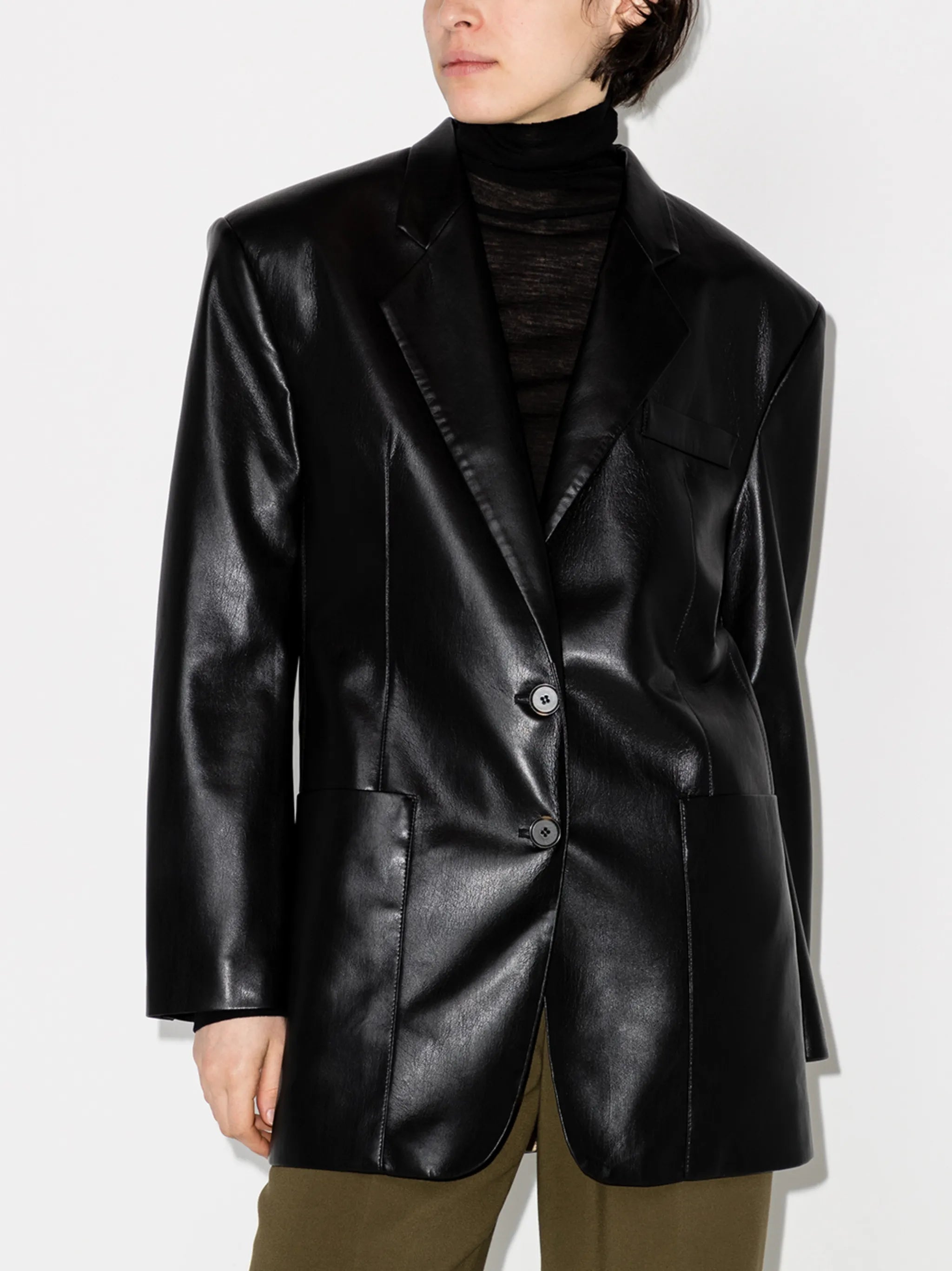 matte single-breasted blazer