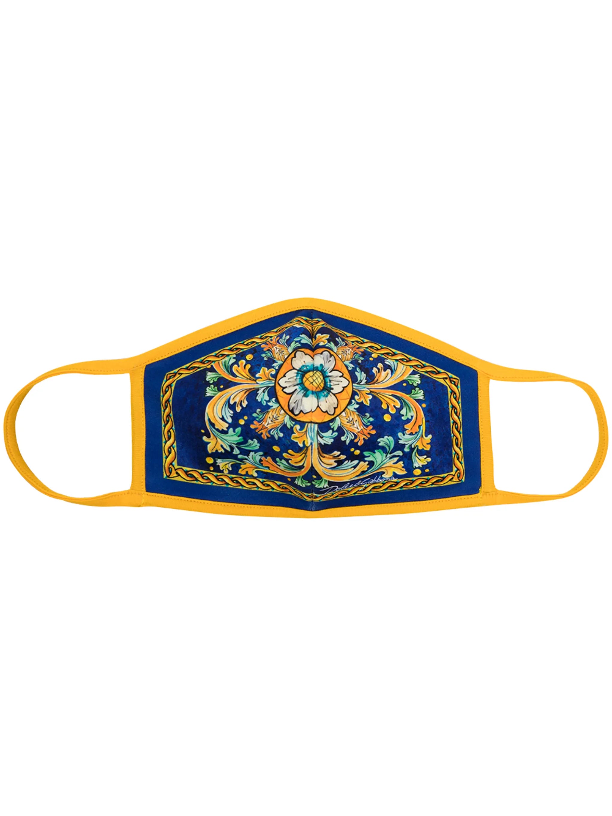 Majolica-print face mask