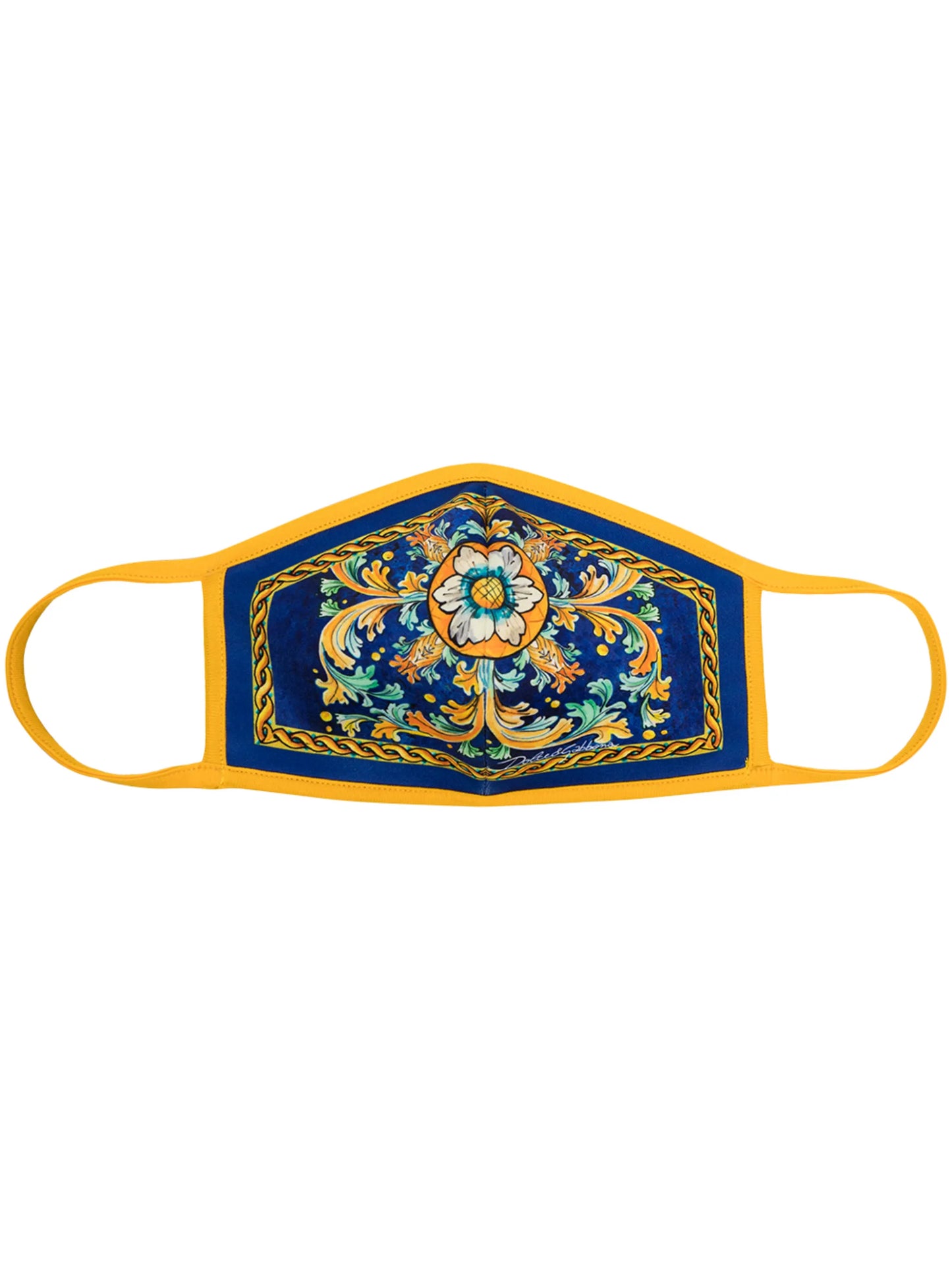 Majolica-print face mask