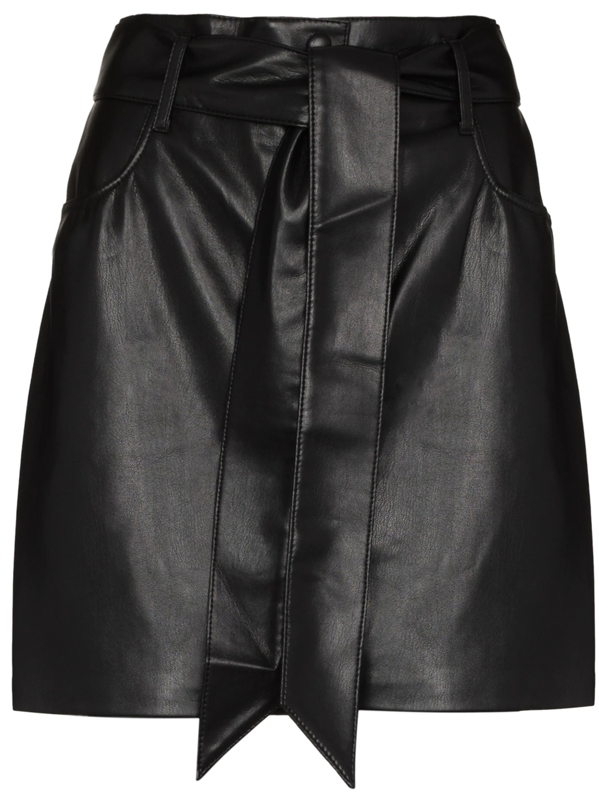 faux-leather mini skirt
