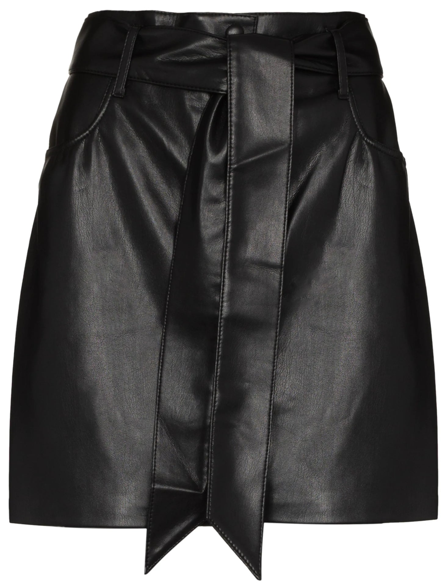 faux-leather mini skirt