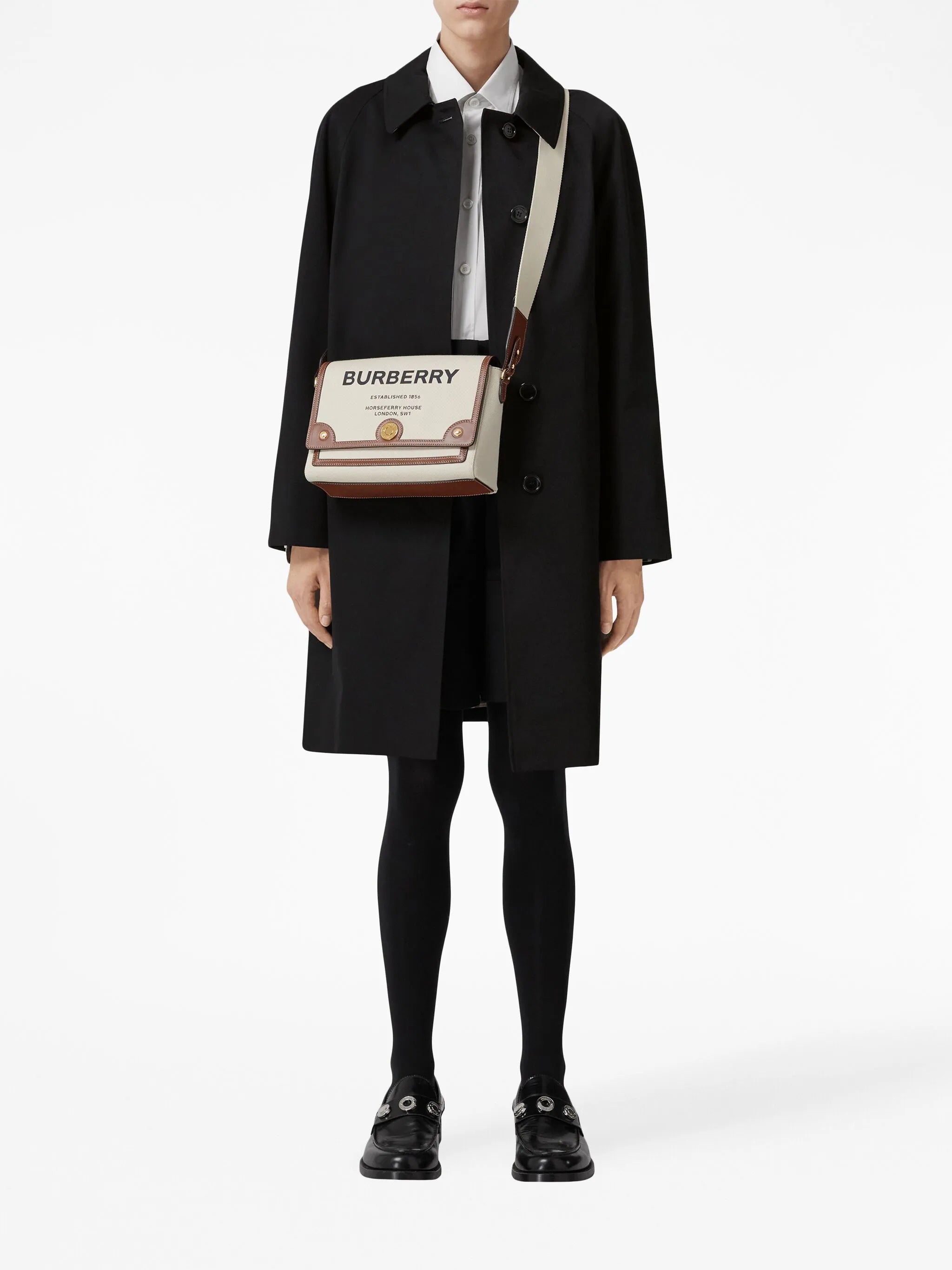 Horseferry print canvas note shoulder bag