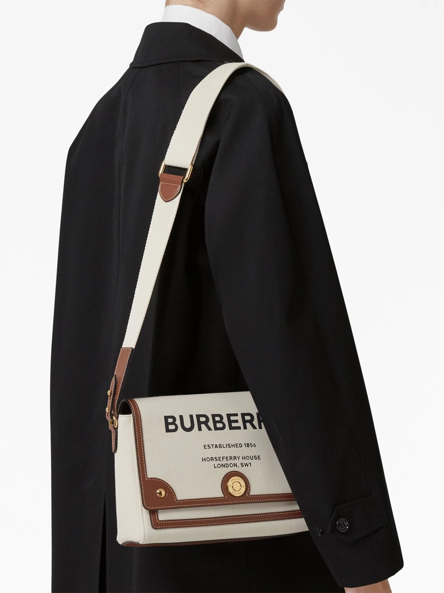 Horseferry print canvas note shoulder bag