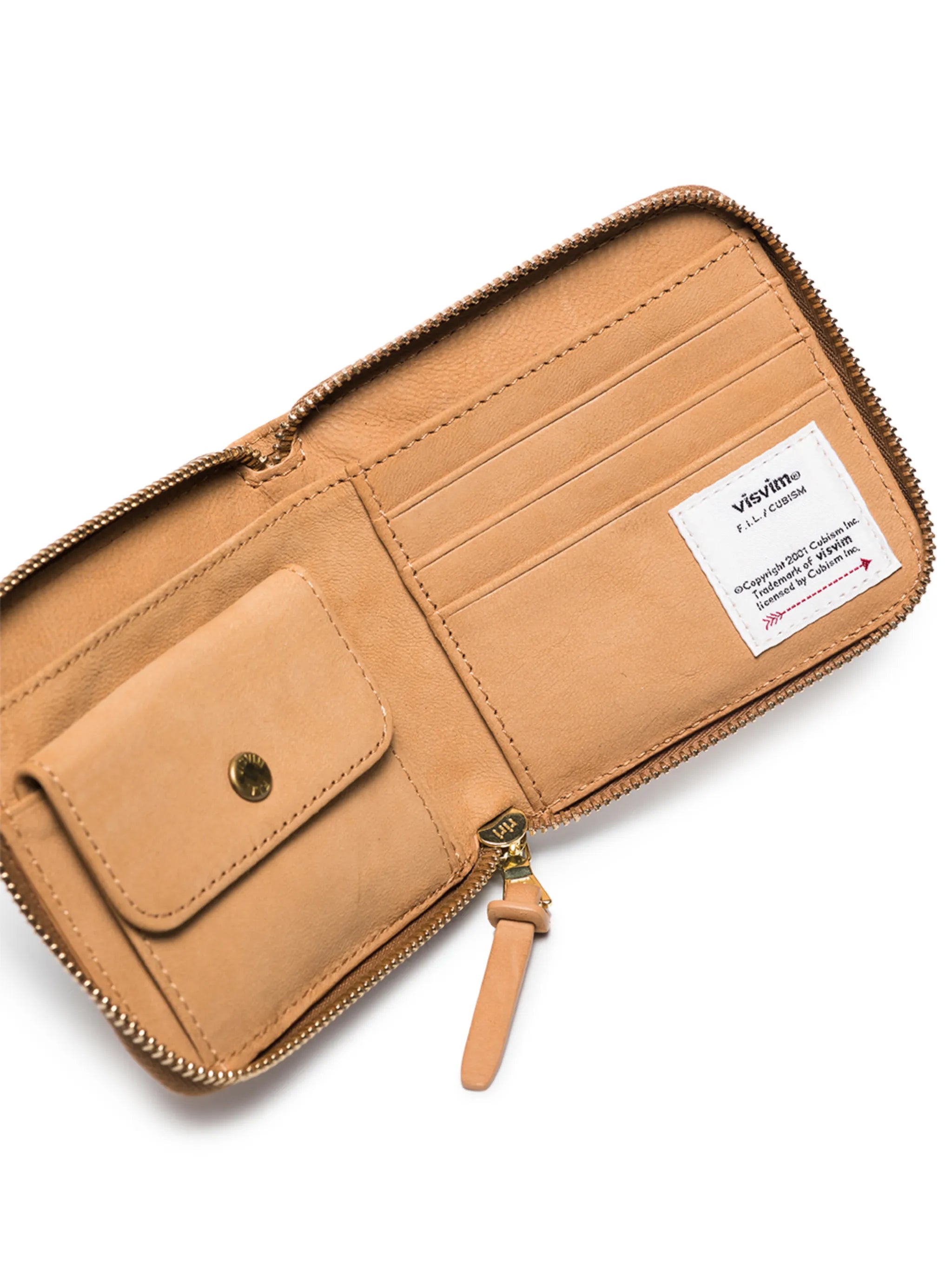 zip-fastening leather wallet