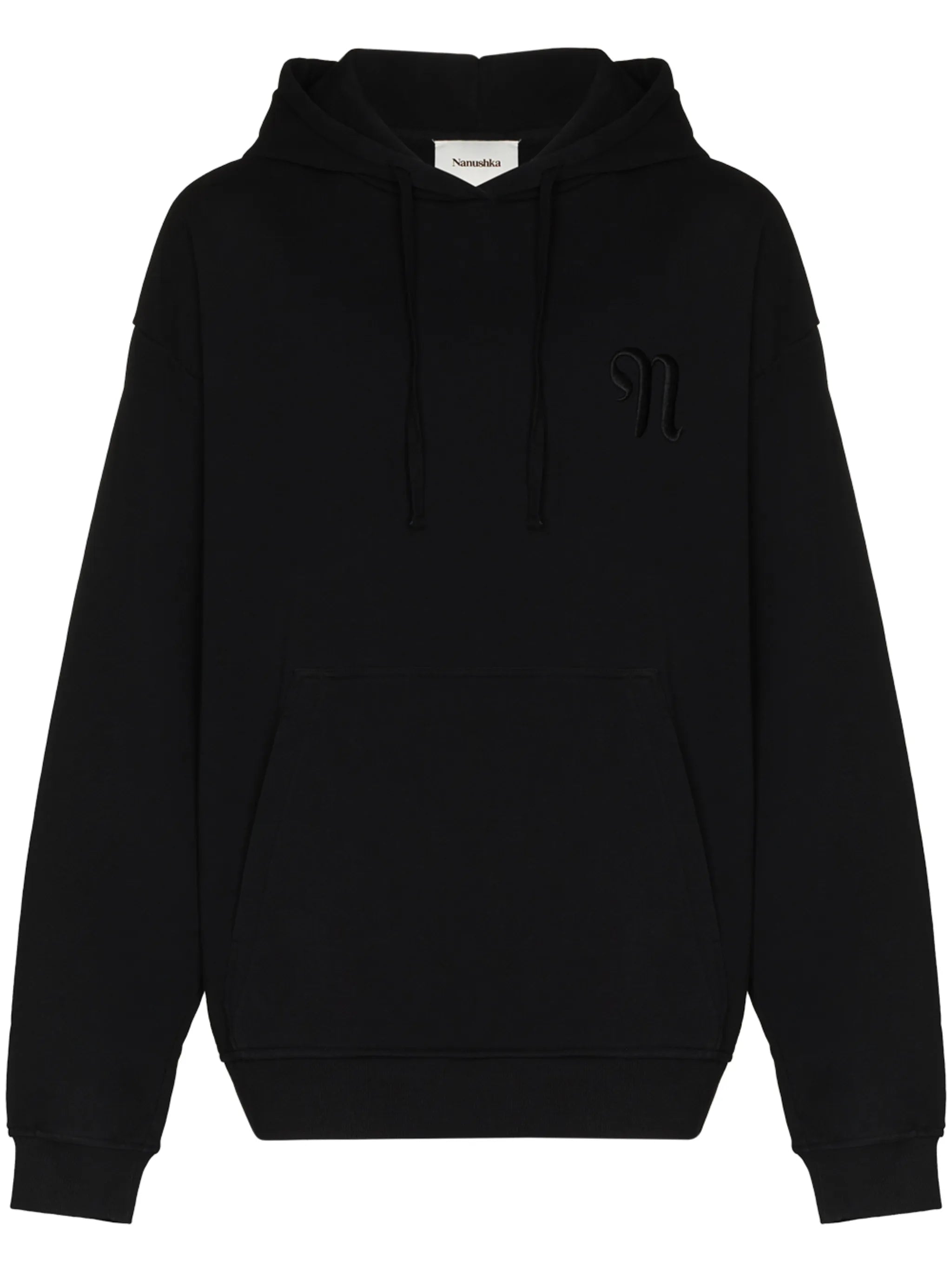logo-embroidered cotton hoodie