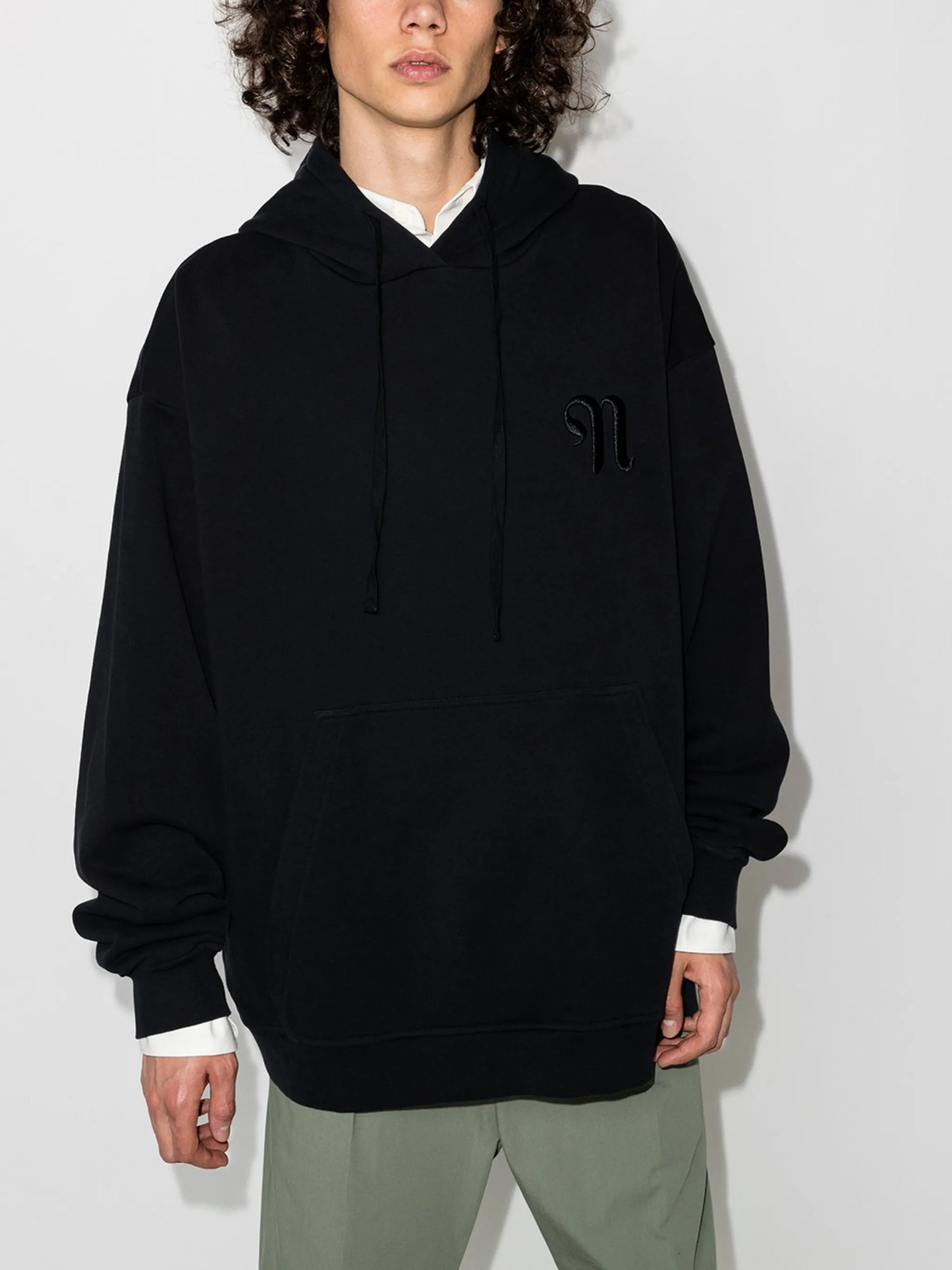 logo-embroidered cotton hoodie