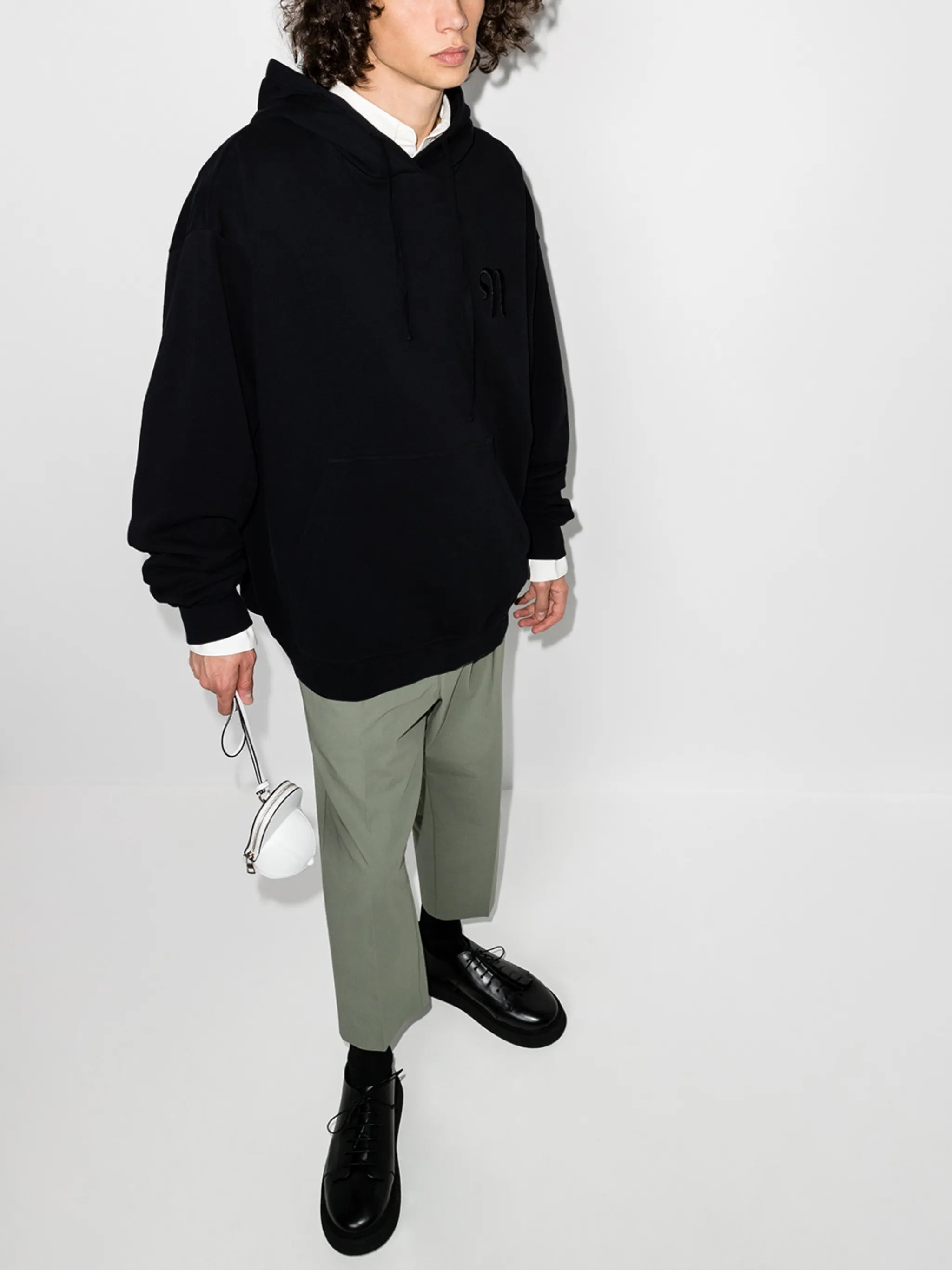 logo-embroidered cotton hoodie