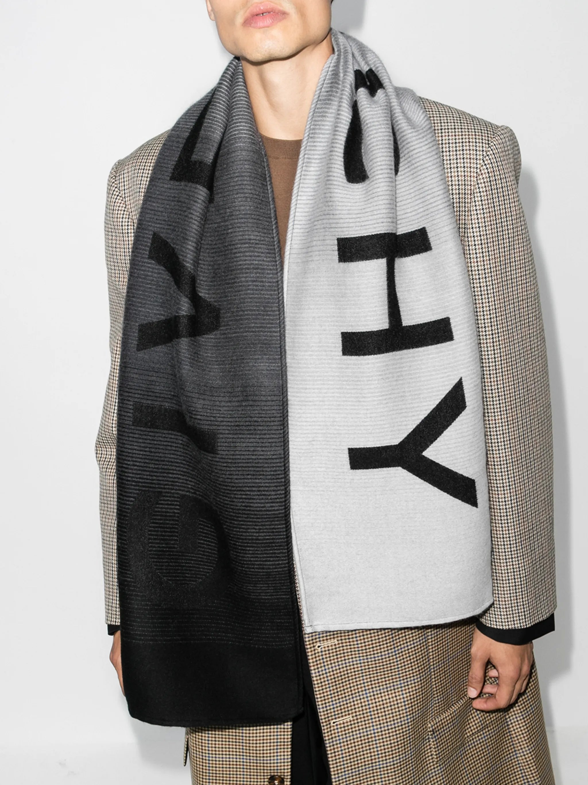 logo knitted scarf