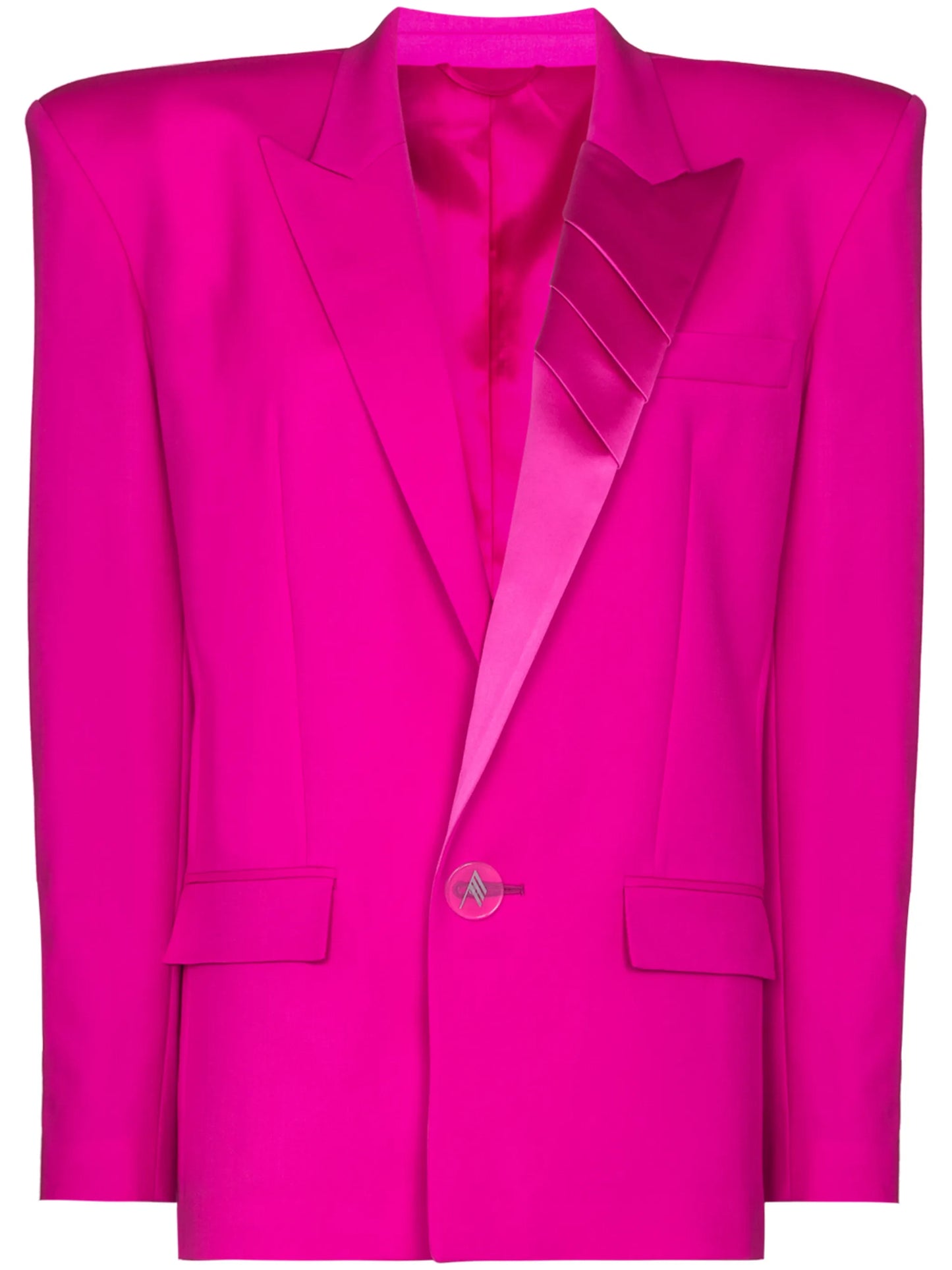 shoulder-pad single-breasted blazer
