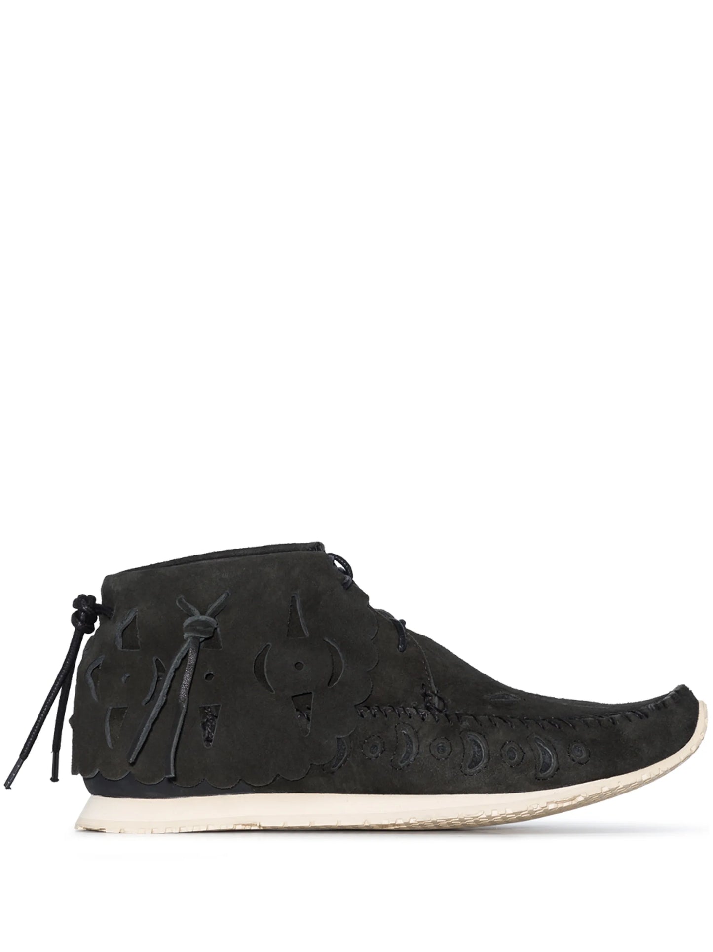 embroidered-motif suede desert boots