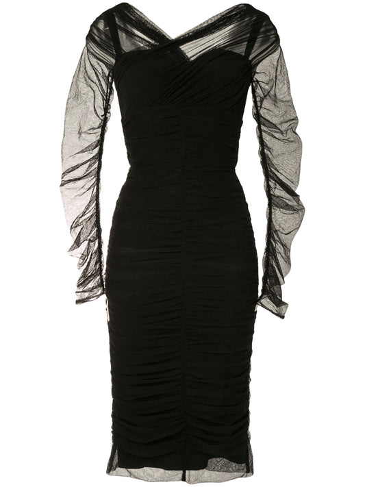 draped midi dress