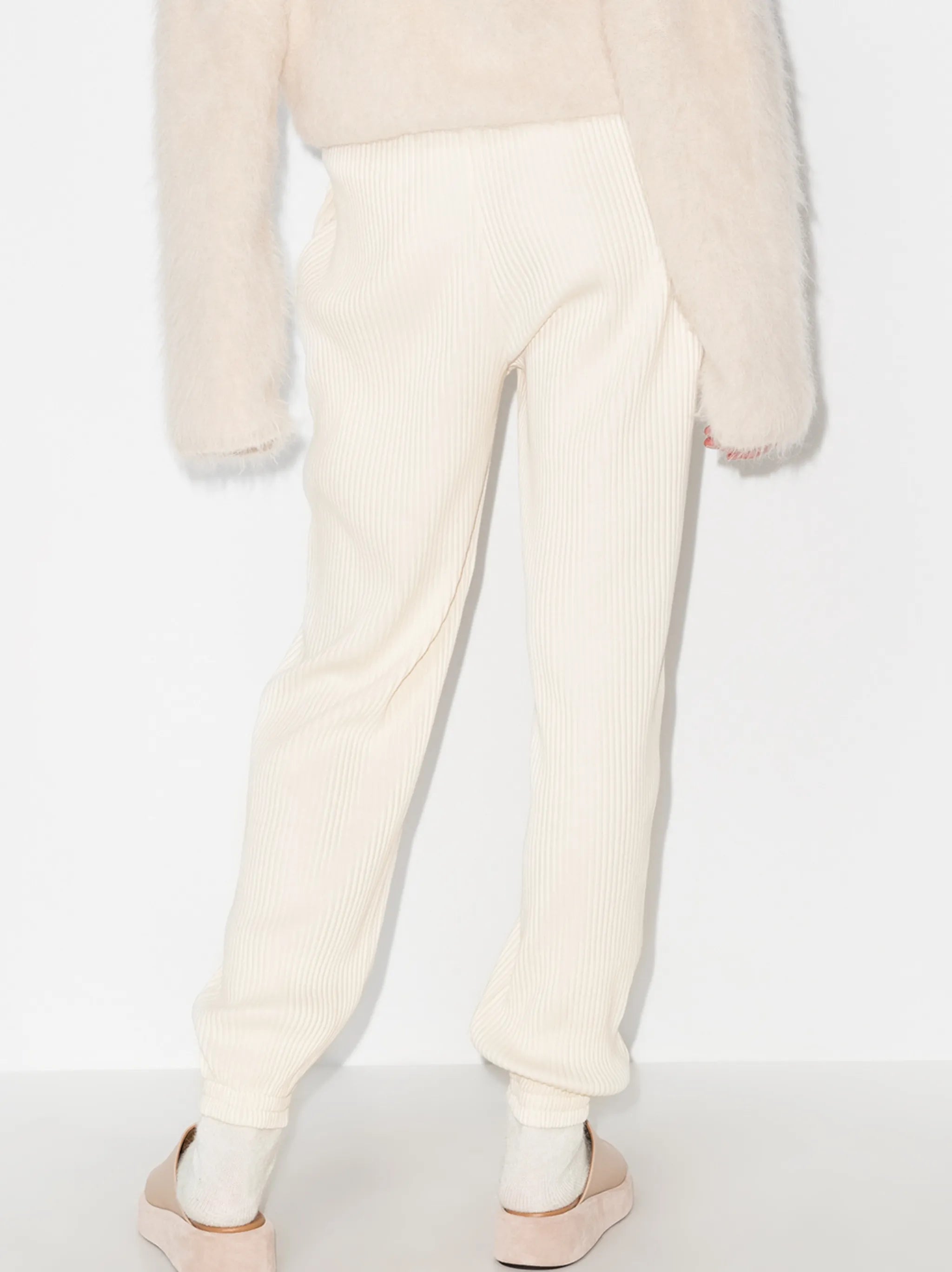ribbed-knit organic cotton track pants