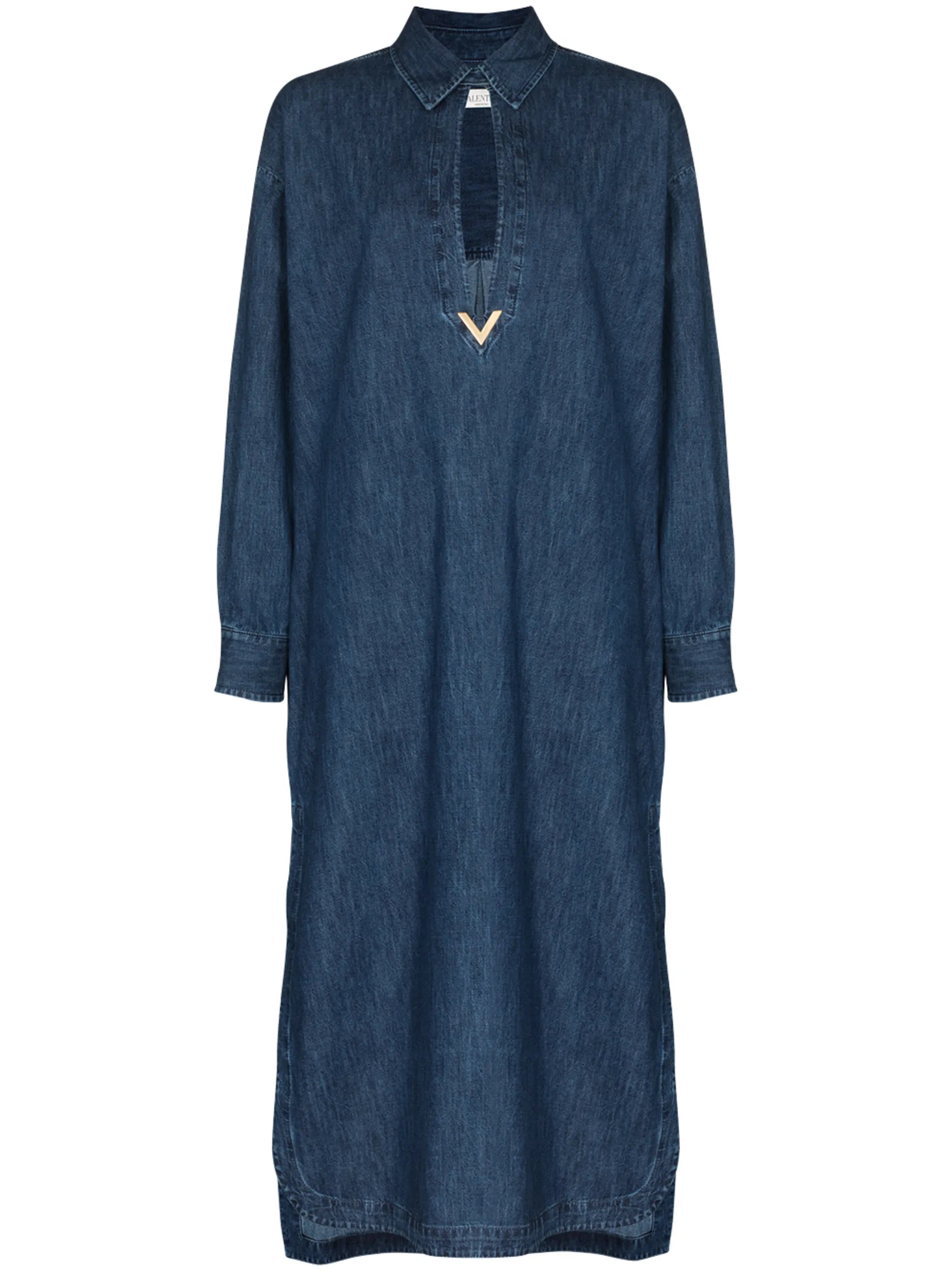 VGOLD cut-out neck denim dress