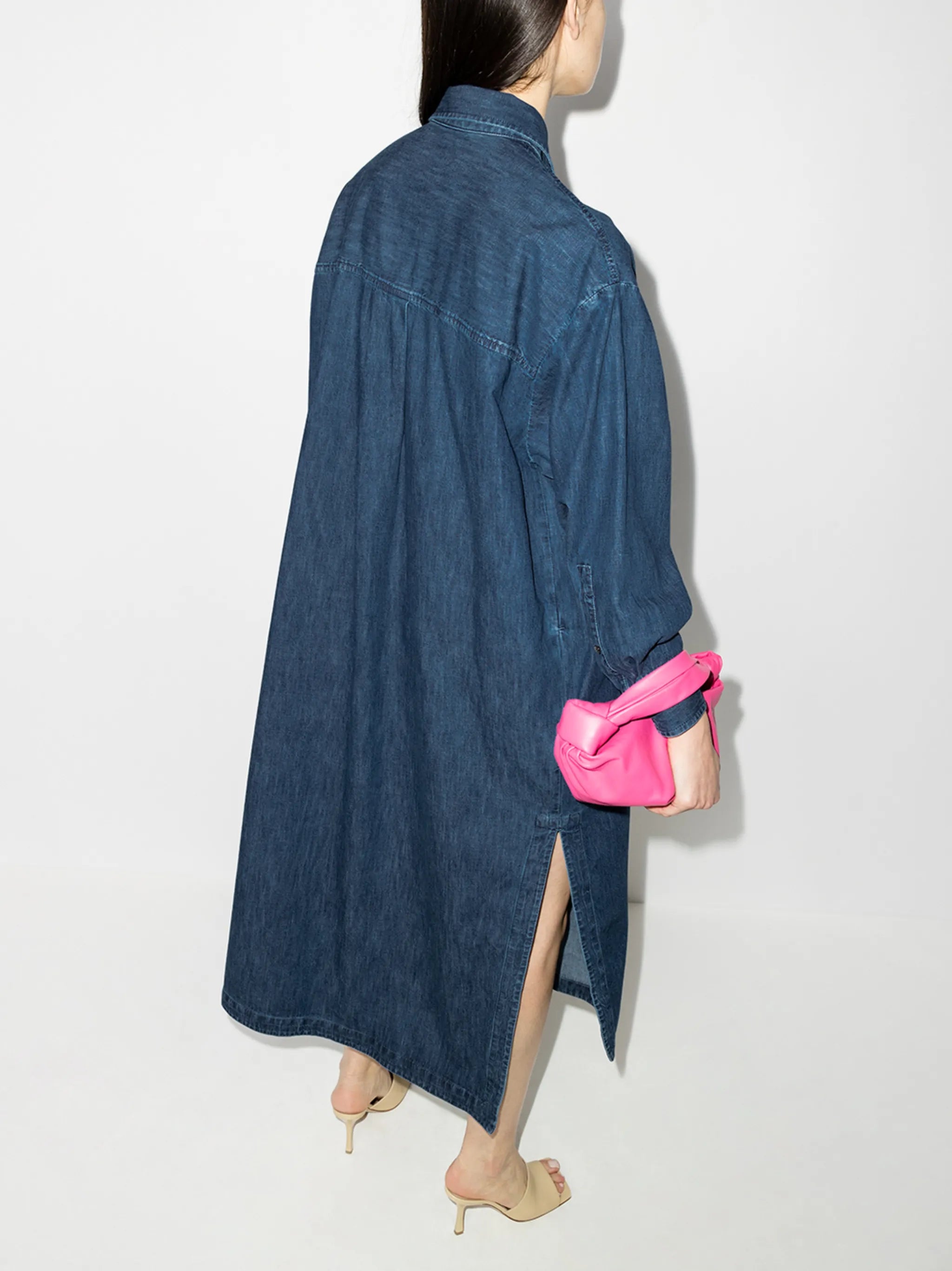 VGOLD cut-out neck denim dress