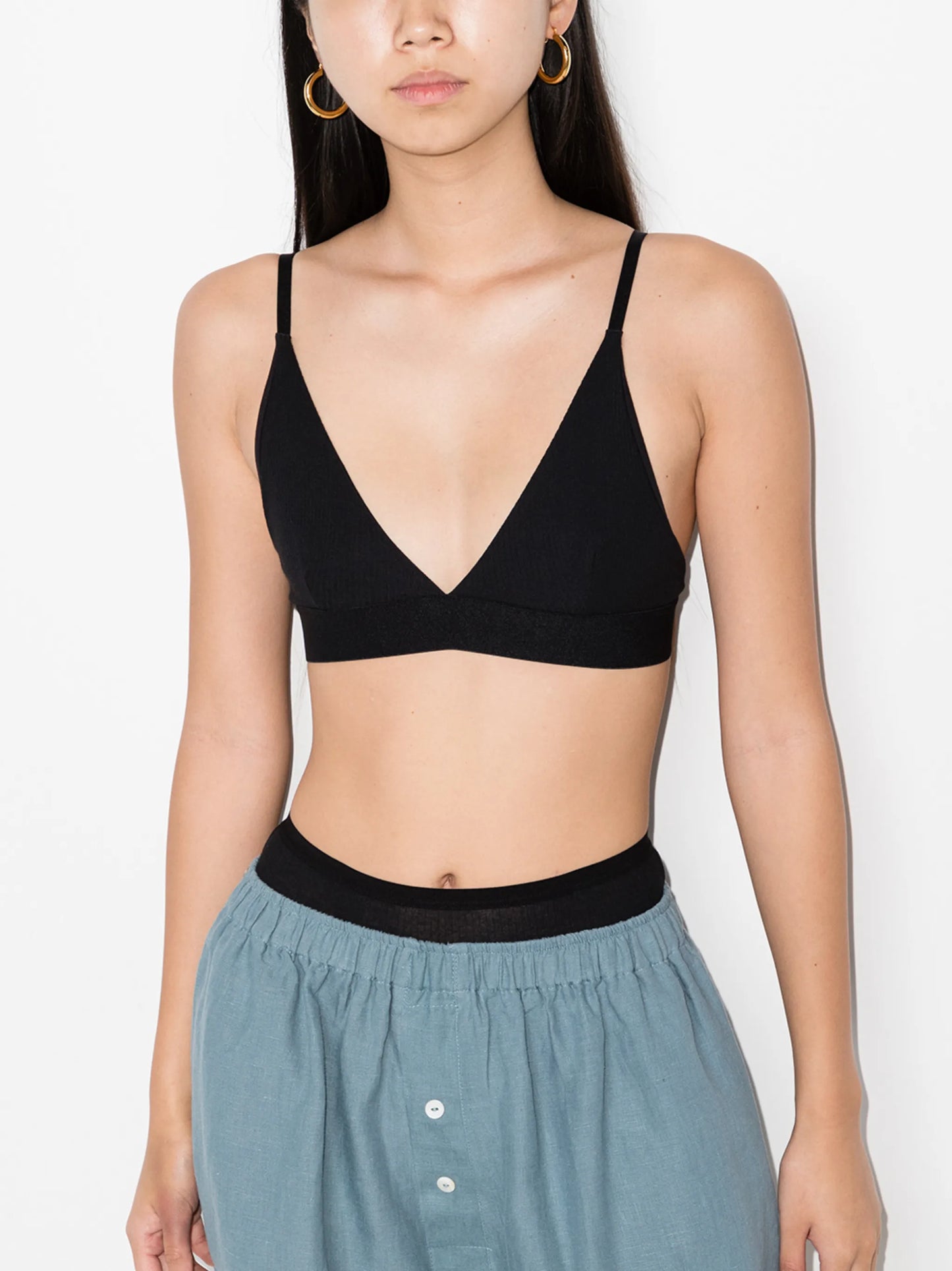 ribbed triangle bra