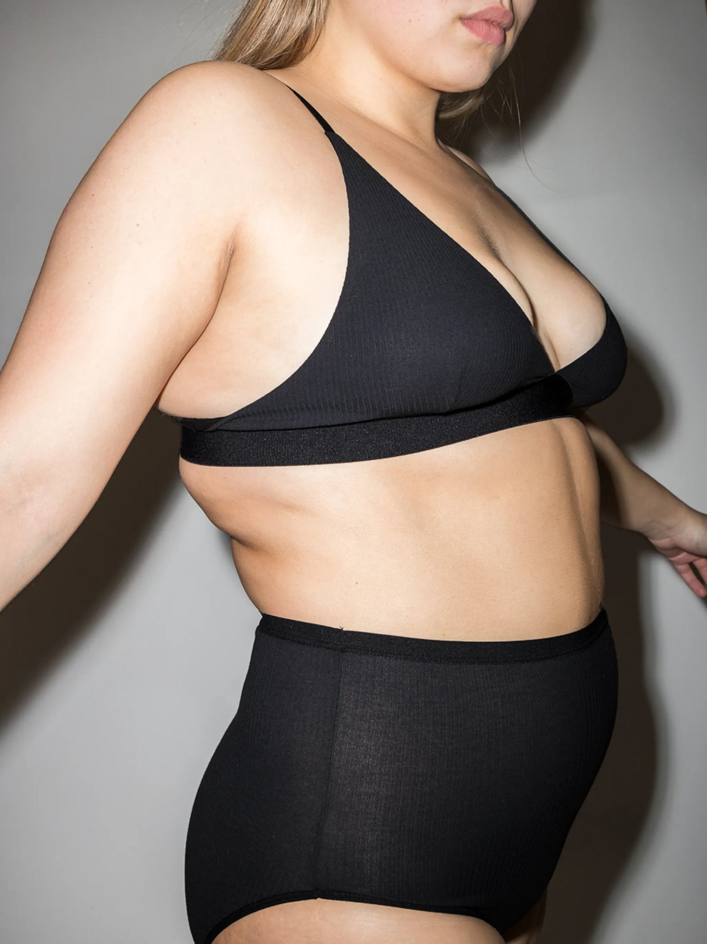 ribbed triangle bra