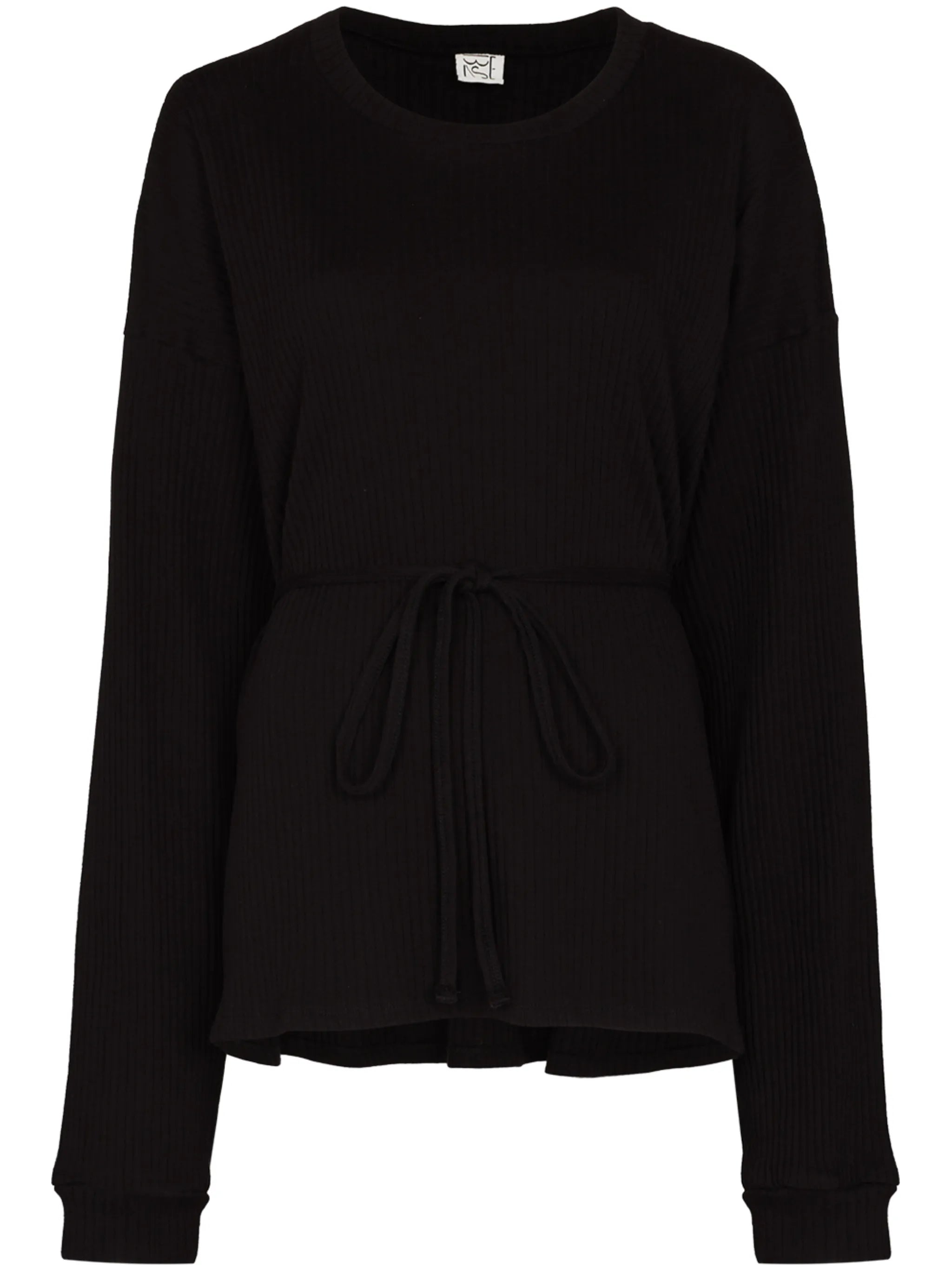 Shaw belted ribbed organic cotton sweatshirt
